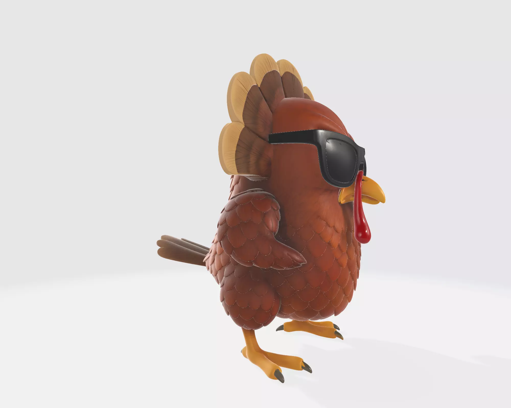 Cool Turkey with Sunglasses  Funny Thanksgiving Decor 3D print model_4