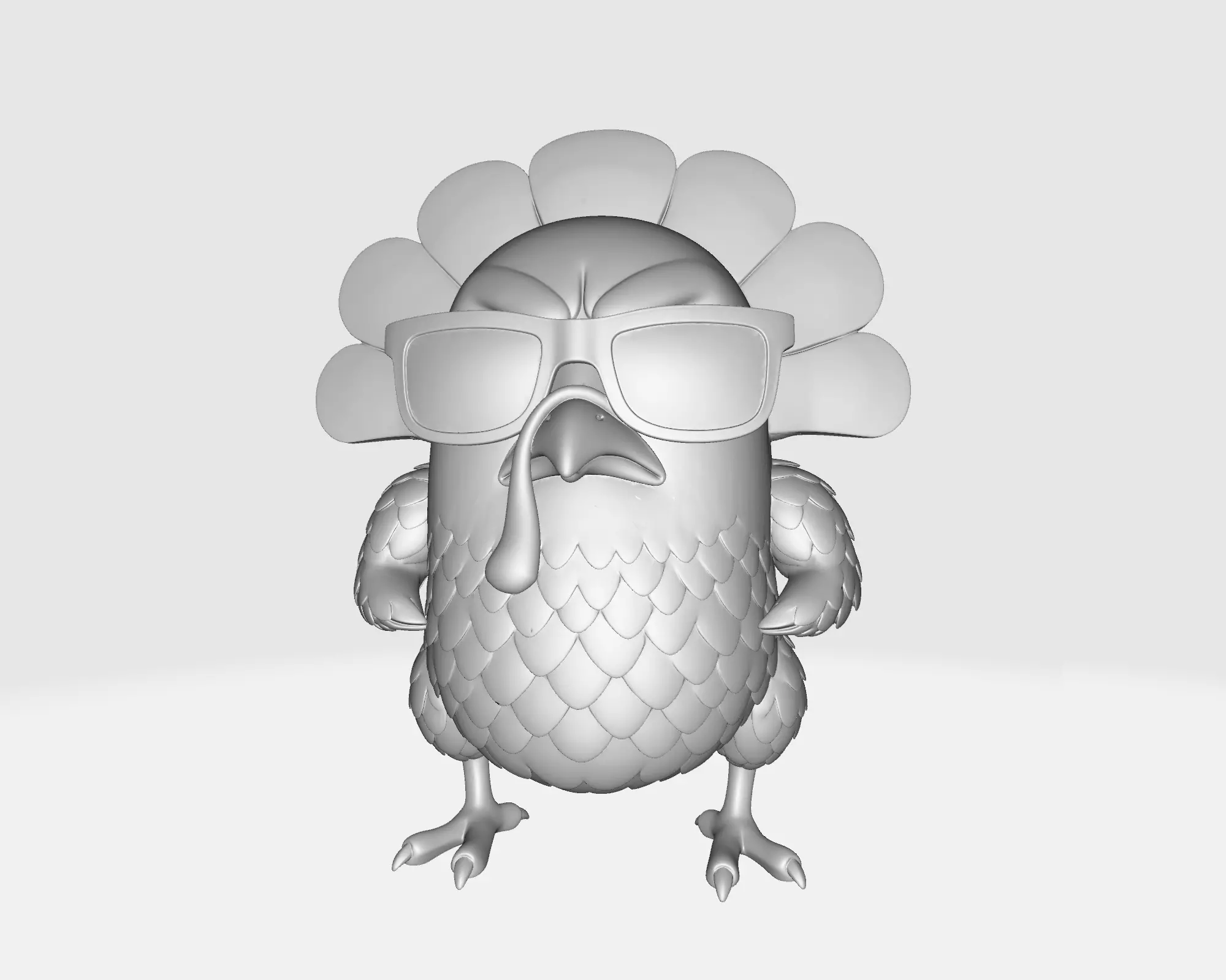 Cool Turkey with Sunglasses  Funny Thanksgiving Decor 3D print model_5