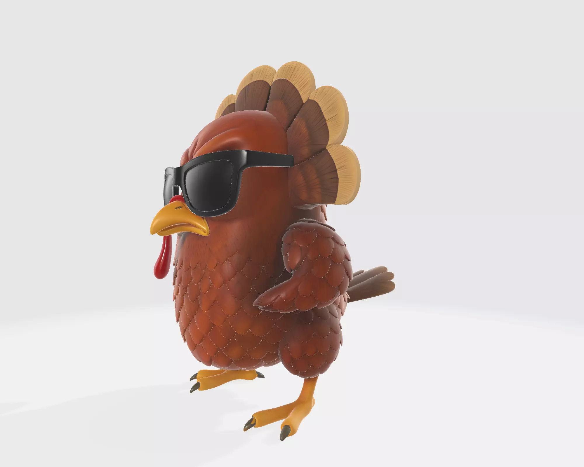 Cool Turkey with Sunglasses  Funny Thanksgiving Decor 3D print model_2