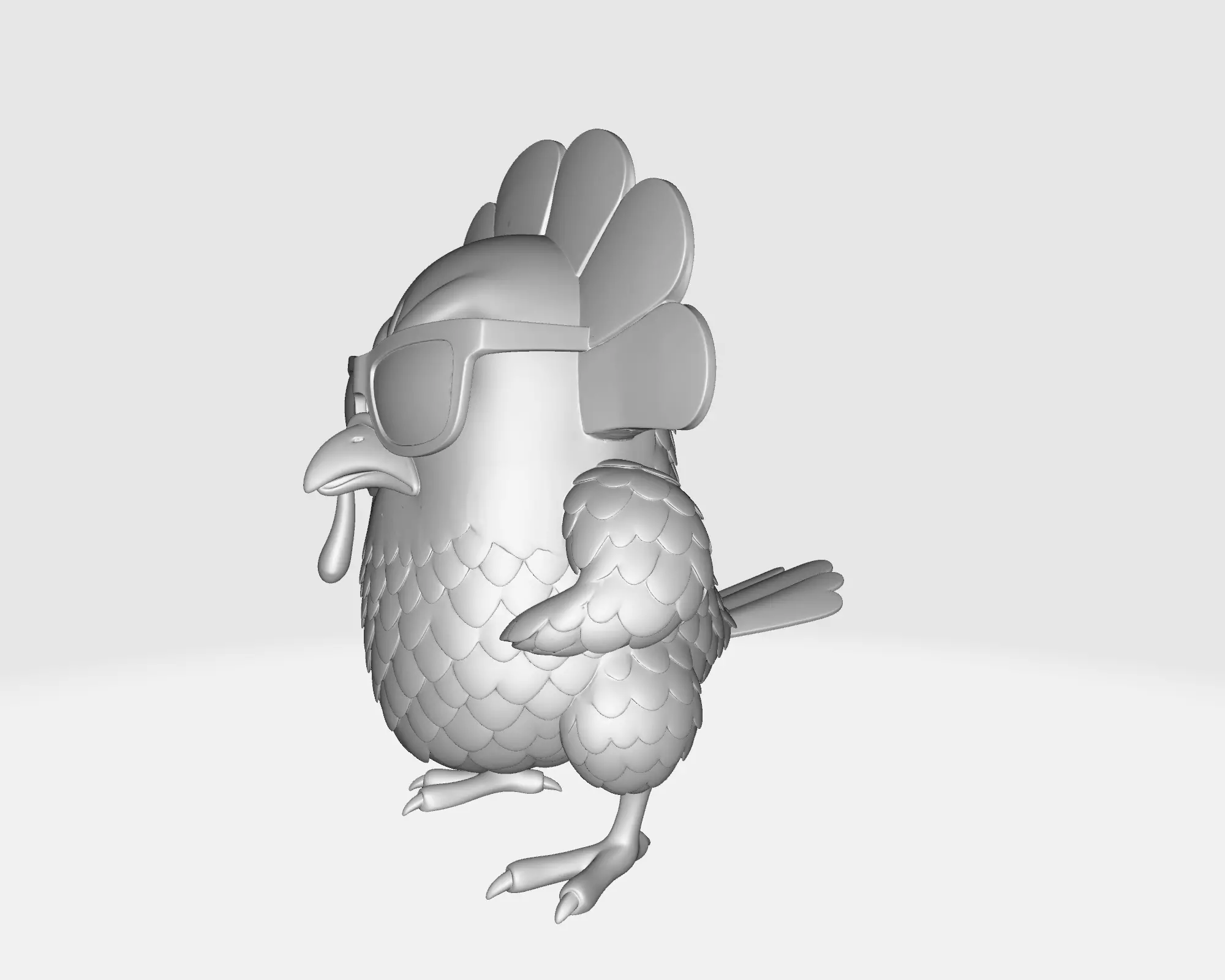 Cool Turkey with Sunglasses  Funny Thanksgiving Decor 3D print model_6