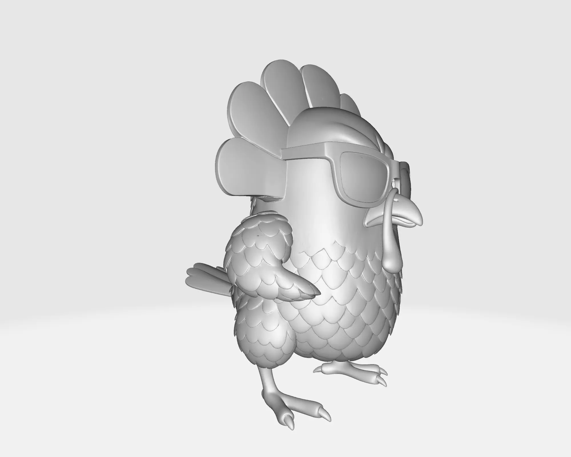 Cool Turkey with Sunglasses  Funny Thanksgiving Decor 3D print model_8