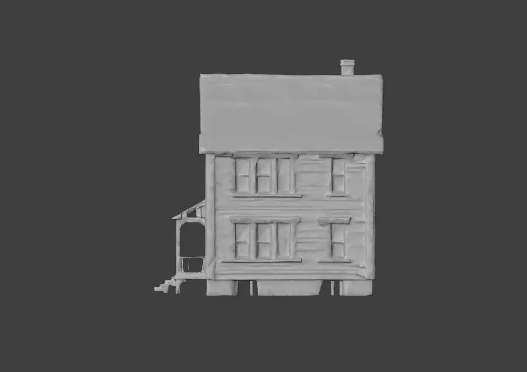 Abandoned Wooden House Low-poly 3D model_20