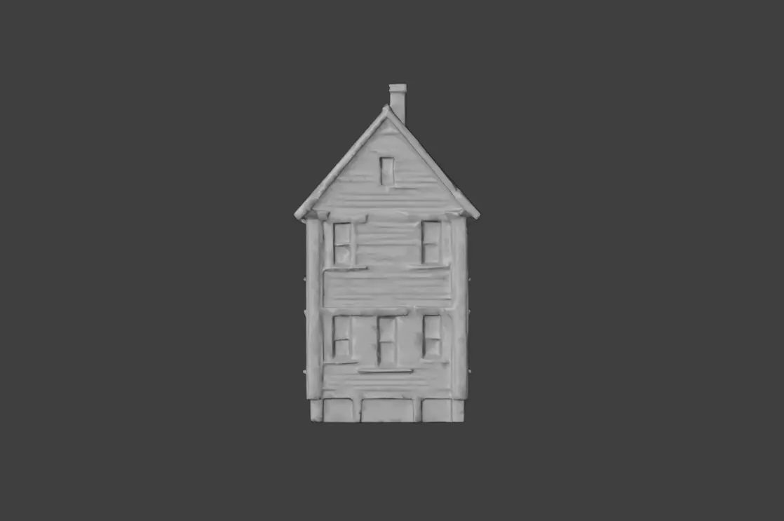 Abandoned Wooden House Low-poly 3D model_19