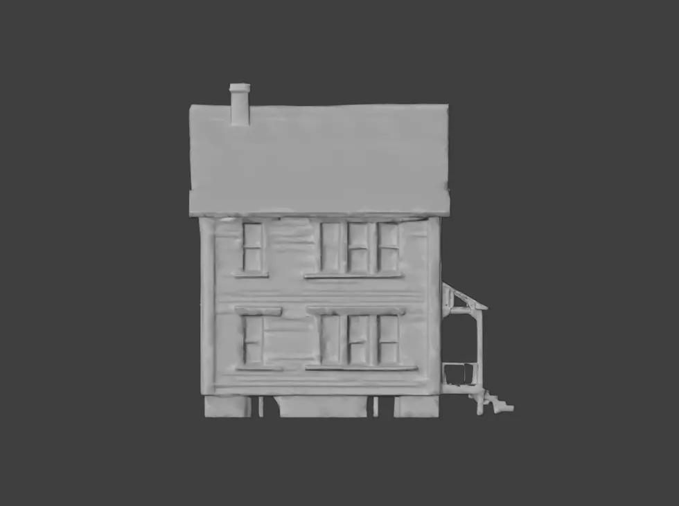 Abandoned Wooden House Low-poly 3D model_18