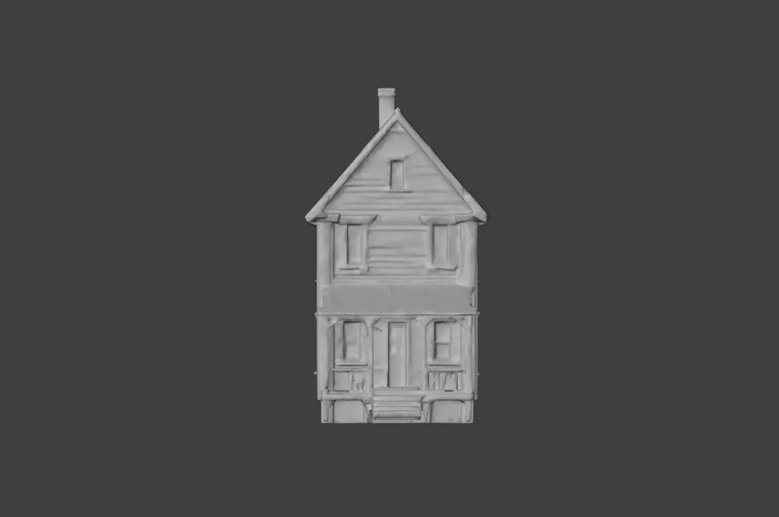 Abandoned Wooden House Low-poly 3D model_17