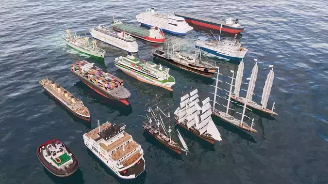 Yacht boat cruise collecttion 4 3D model