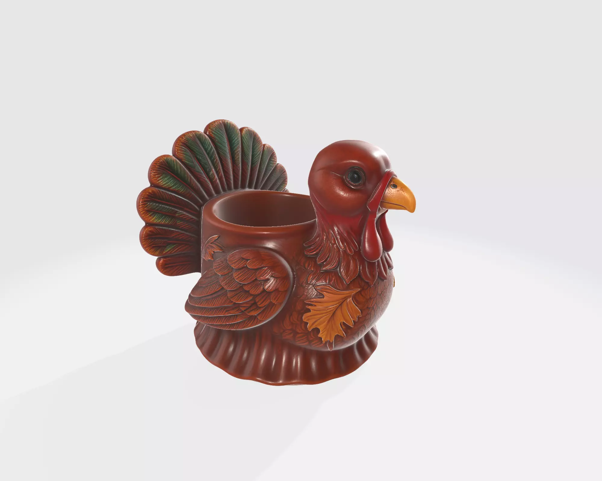 Thanksgiving Turkey Mug Planter 3D Printed Turkey Cup 3D print model_1