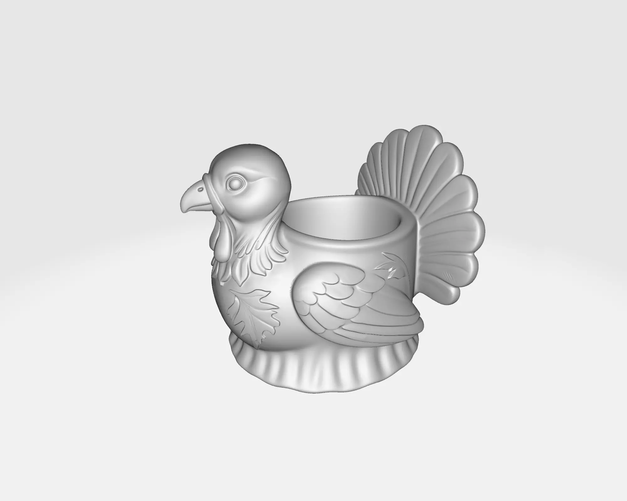 Thanksgiving Turkey Mug Planter 3D Printed Turkey Cup 3D print model_6