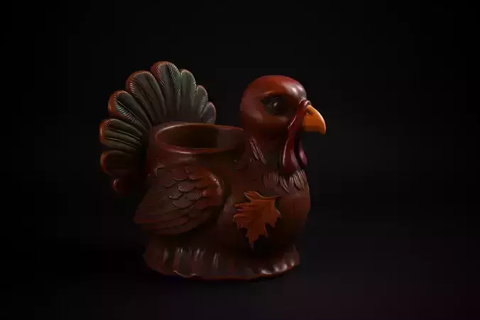 Thanksgiving Turkey Mug Planter 3D Printed Turkey Cup