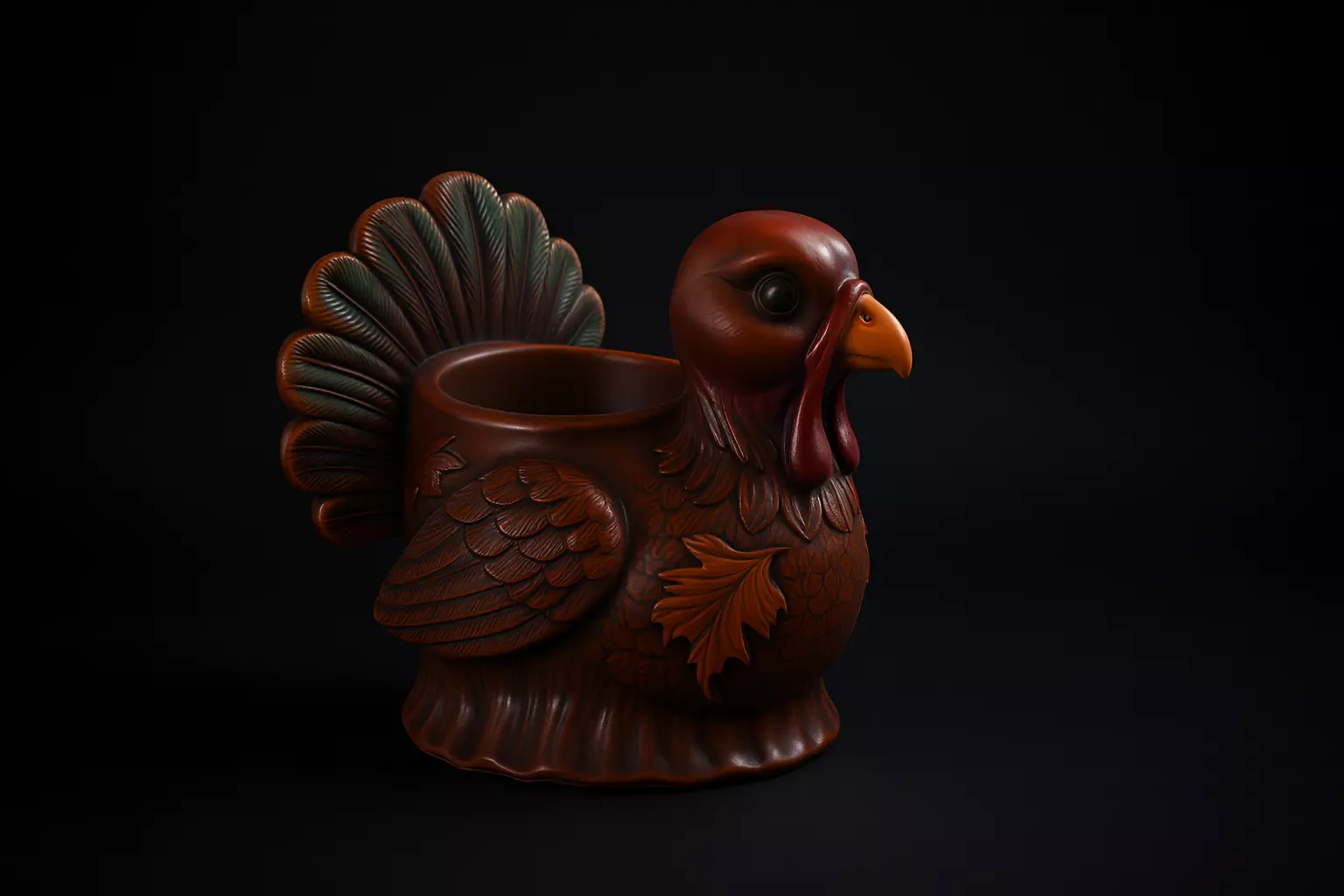 Thanksgiving Turkey Mug Planter 3D Printed Turkey Cup 3D print model_0