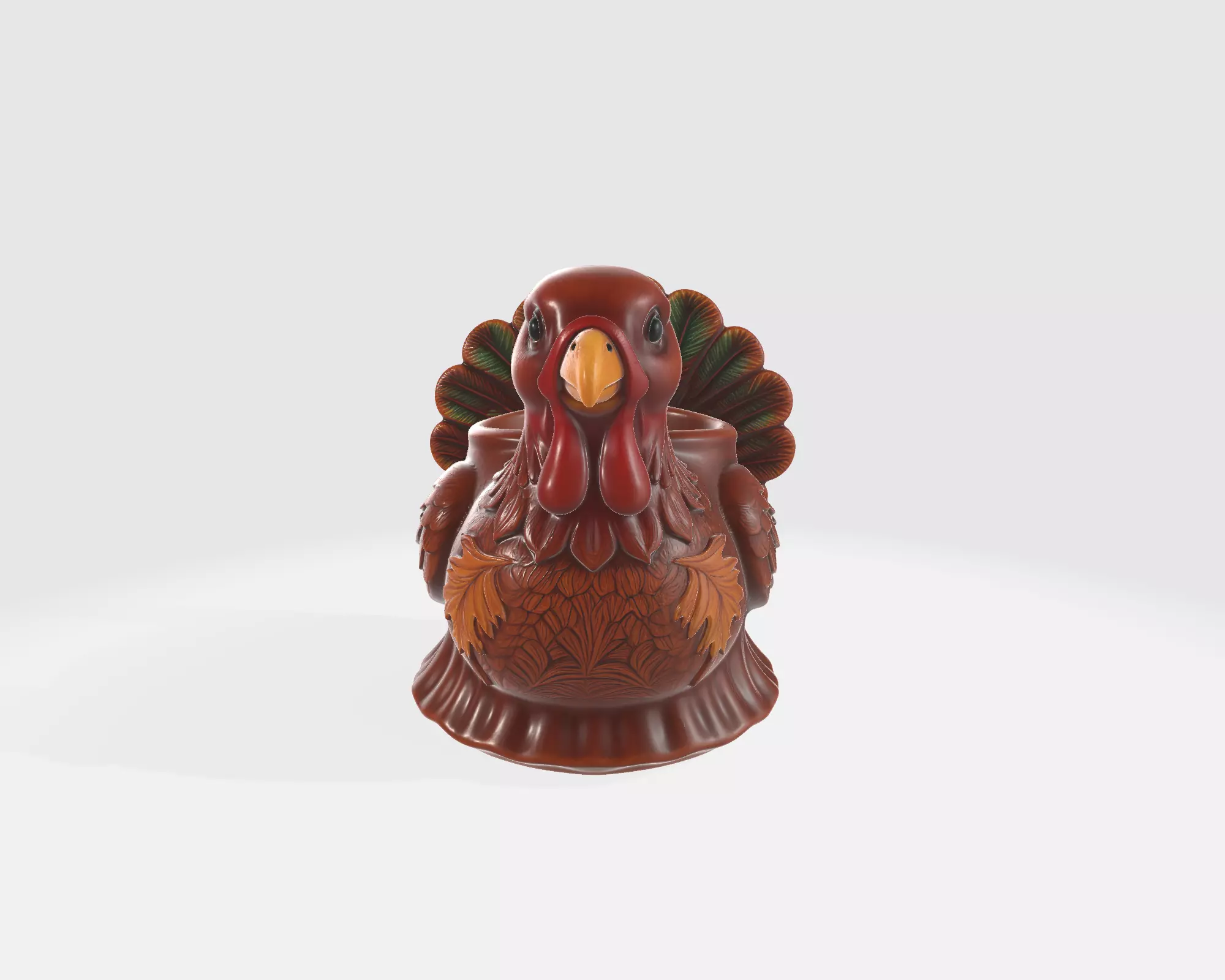 Thanksgiving Turkey Mug Planter 3D Printed Turkey Cup 3D print model_2