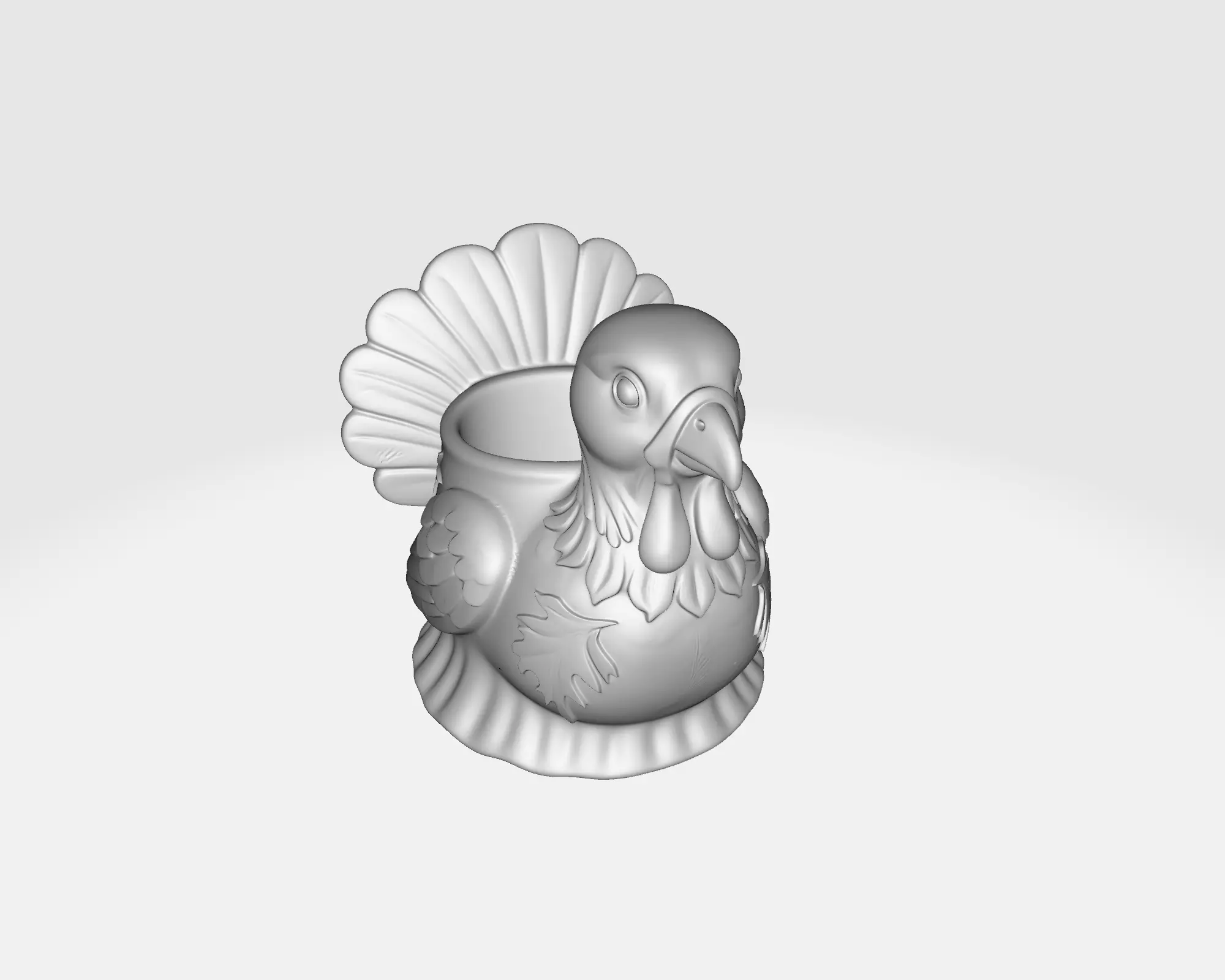 Thanksgiving Turkey Mug Planter 3D Printed Turkey Cup 3D print model_7