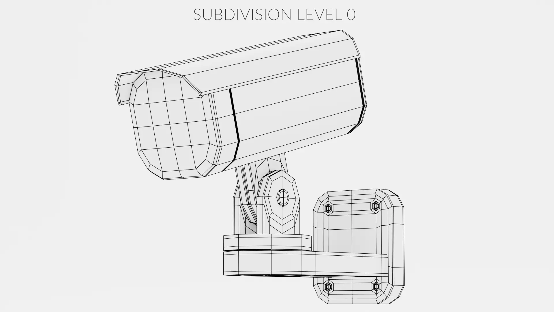 IP Camera - Wall-Mounted Security Device Low-poly 3D model_8