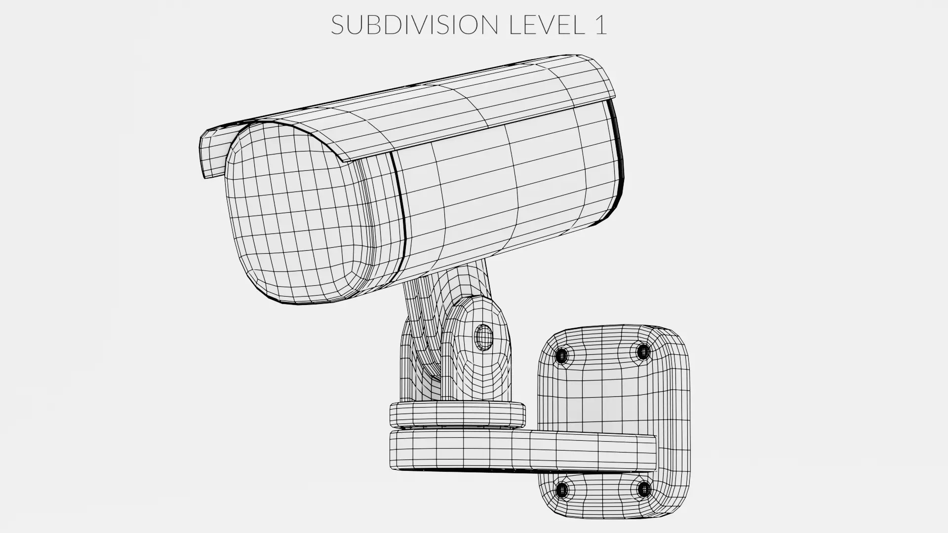 IP Camera - Wall-Mounted Security Device Low-poly 3D model_9