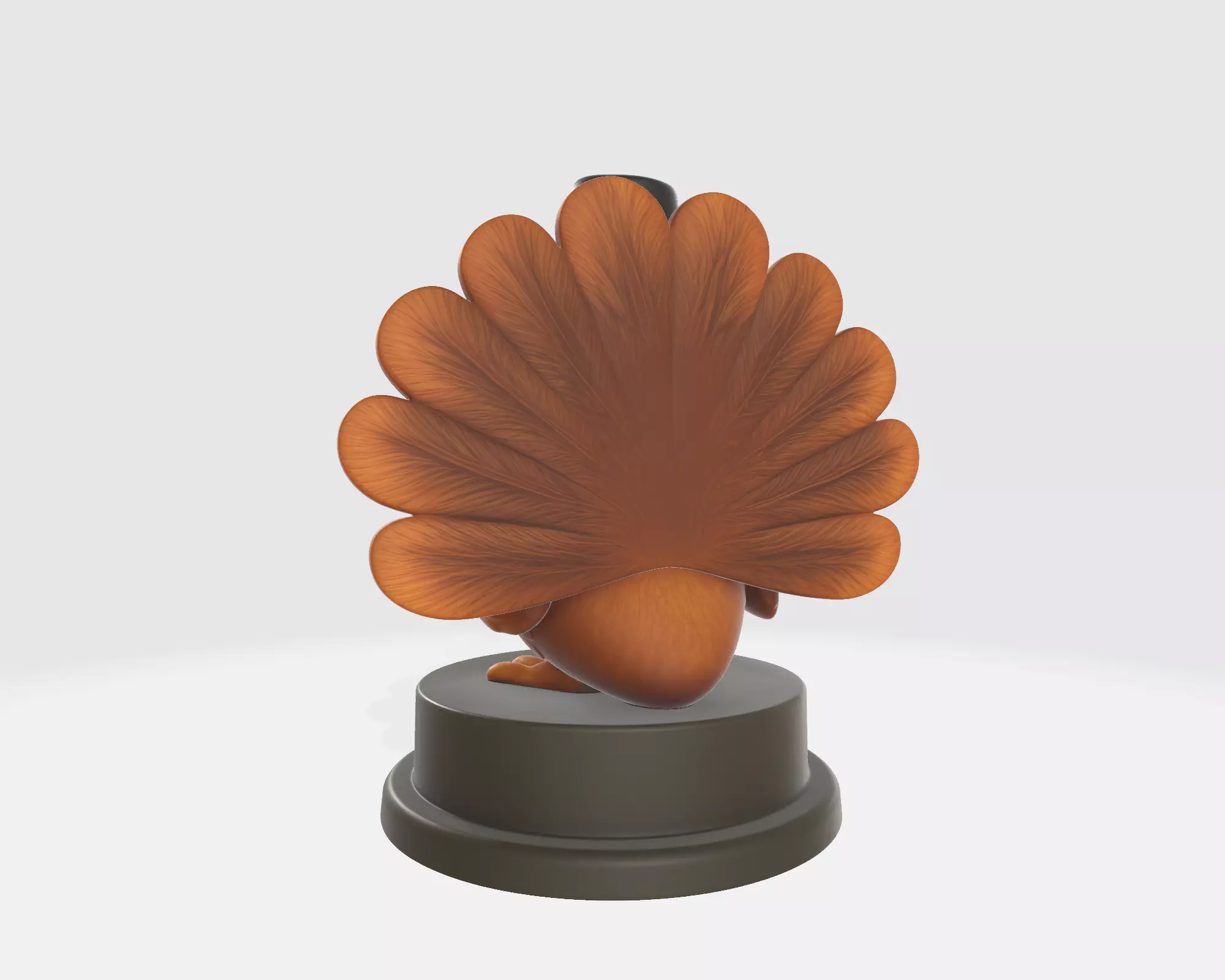 Cute Thanksgiving Turkey Trophy 3D Printed Turkey Figurine 3D print model_3