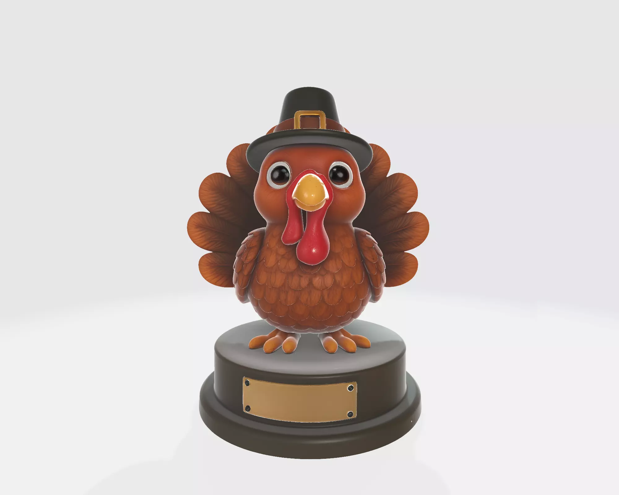 Cute Thanksgiving Turkey Trophy 3D Printed Turkey Figurine 3D print model_1