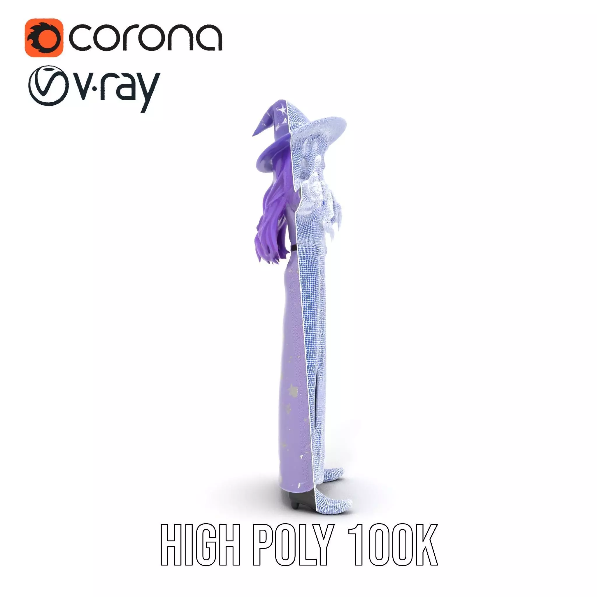 Starry Sorceress Outfit model pack Low-poly 3D model_33