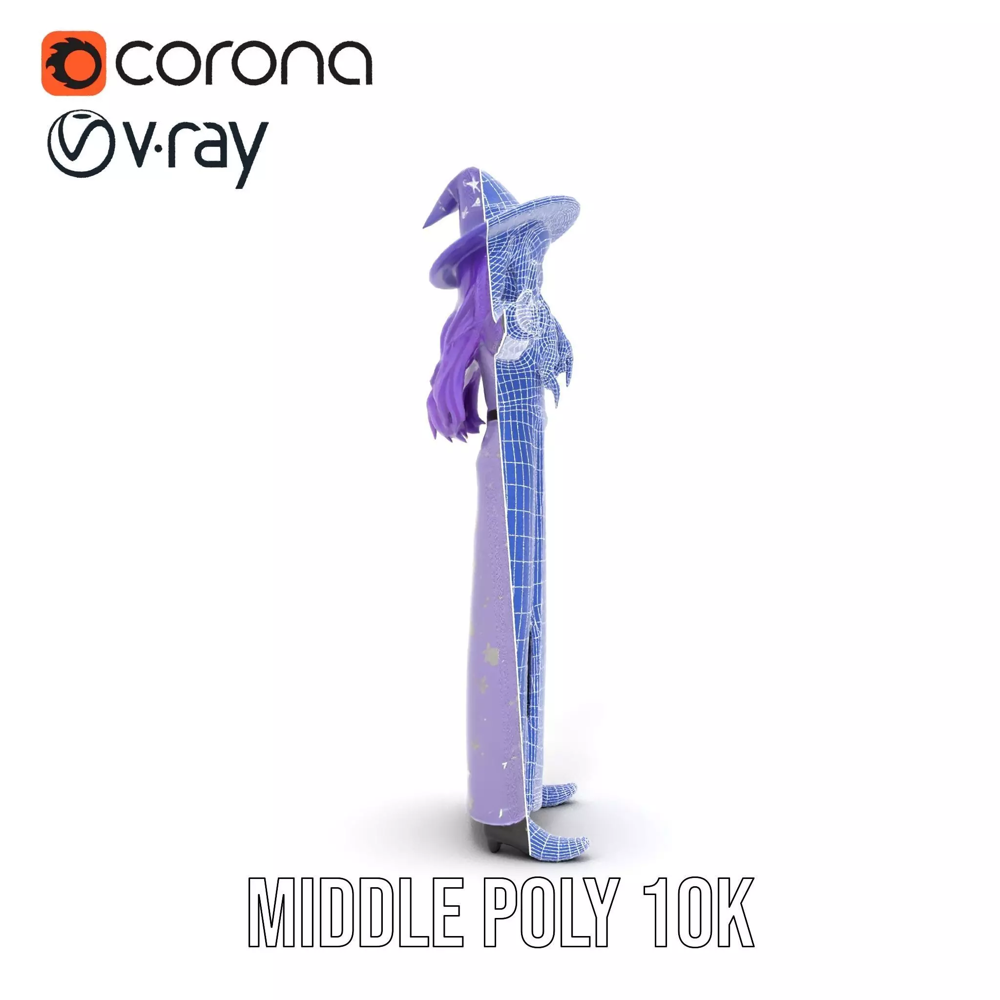 Starry Sorceress Outfit model pack Low-poly 3D model_16