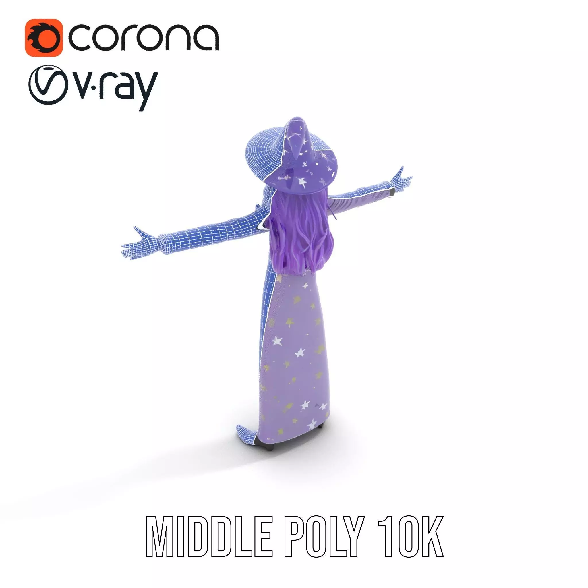 Starry Sorceress Outfit model pack Low-poly 3D model_22