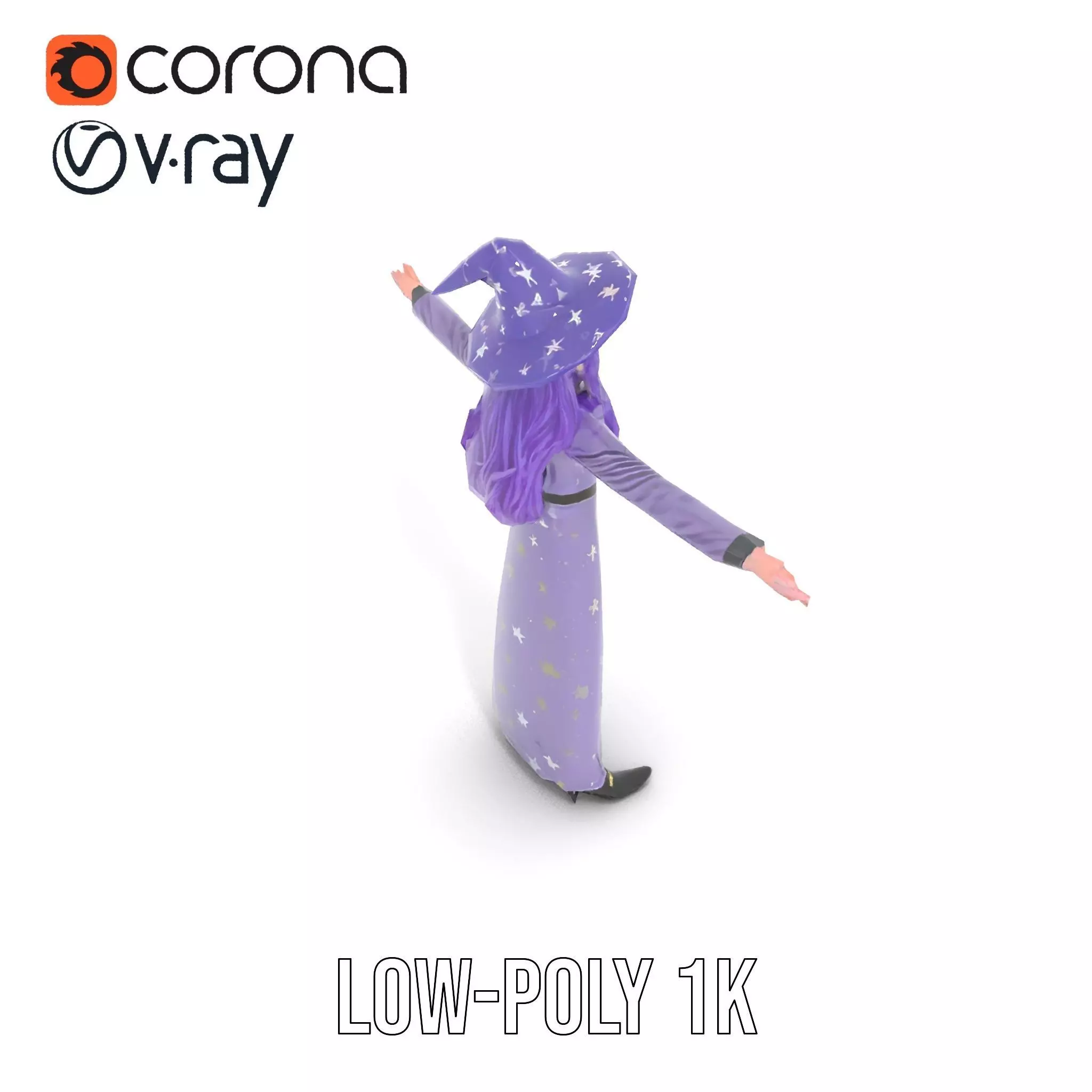 Starry Sorceress Outfit model pack Low-poly 3D model_26