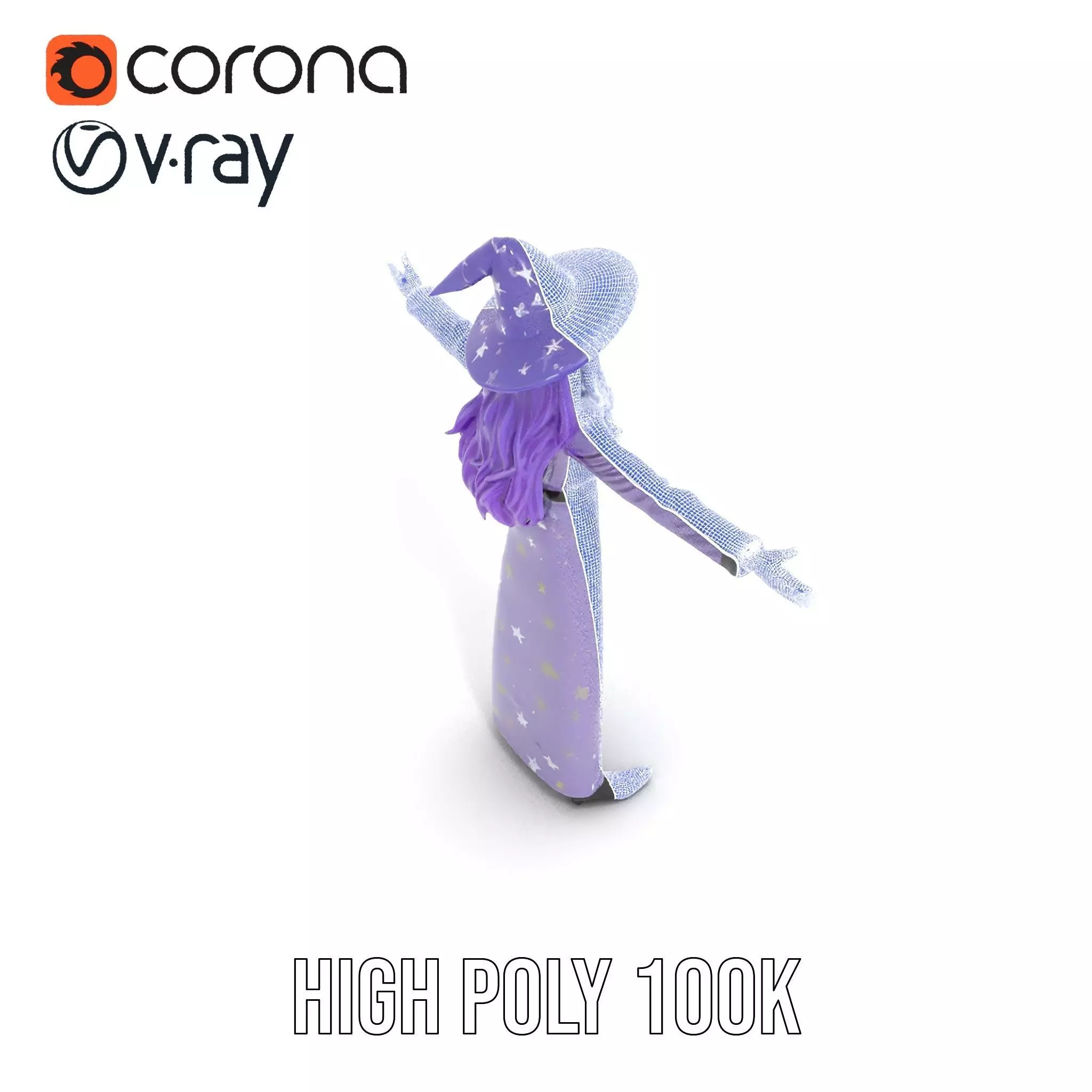 Starry Sorceress Outfit model pack Low-poly 3D model_24