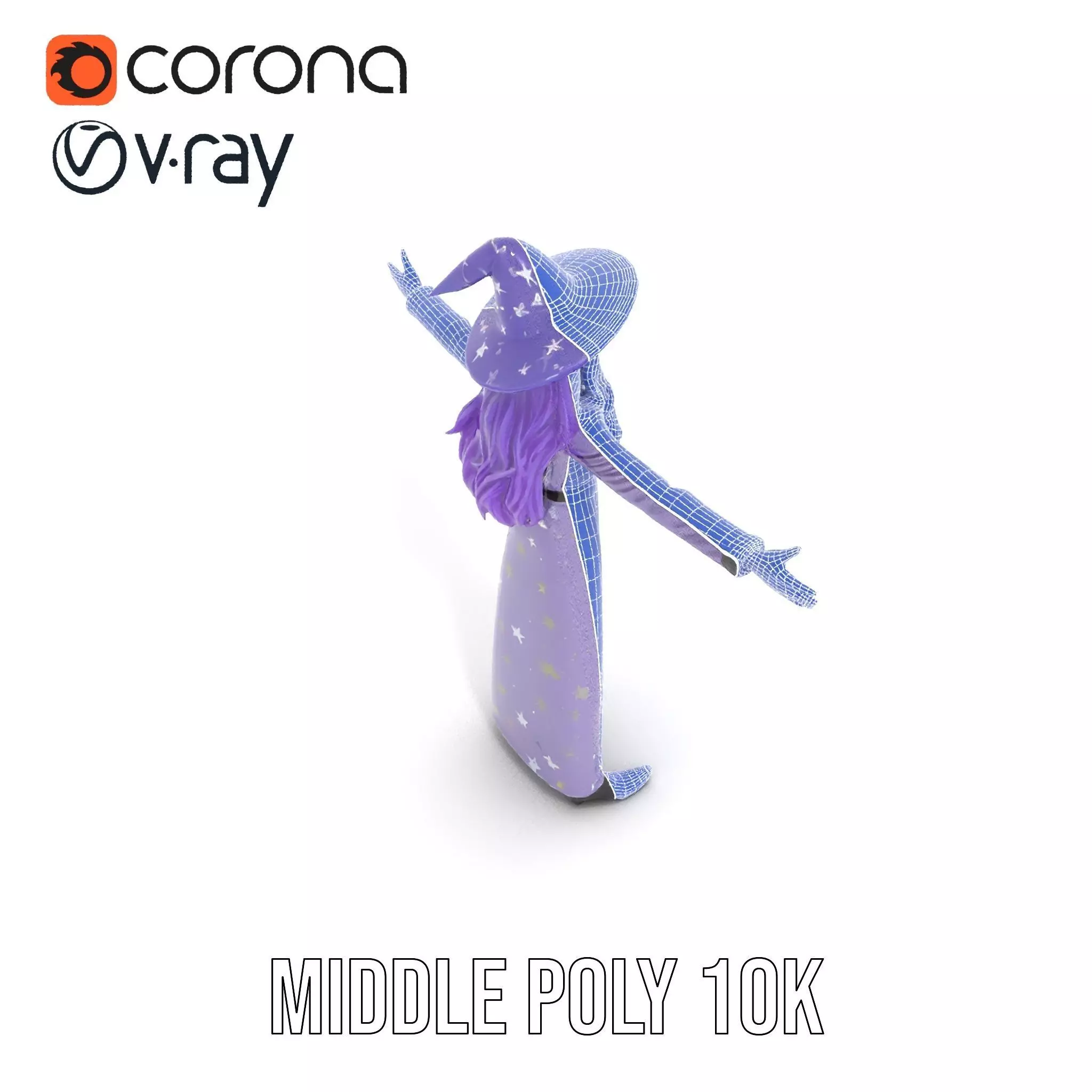 Starry Sorceress Outfit model pack Low-poly 3D model_25