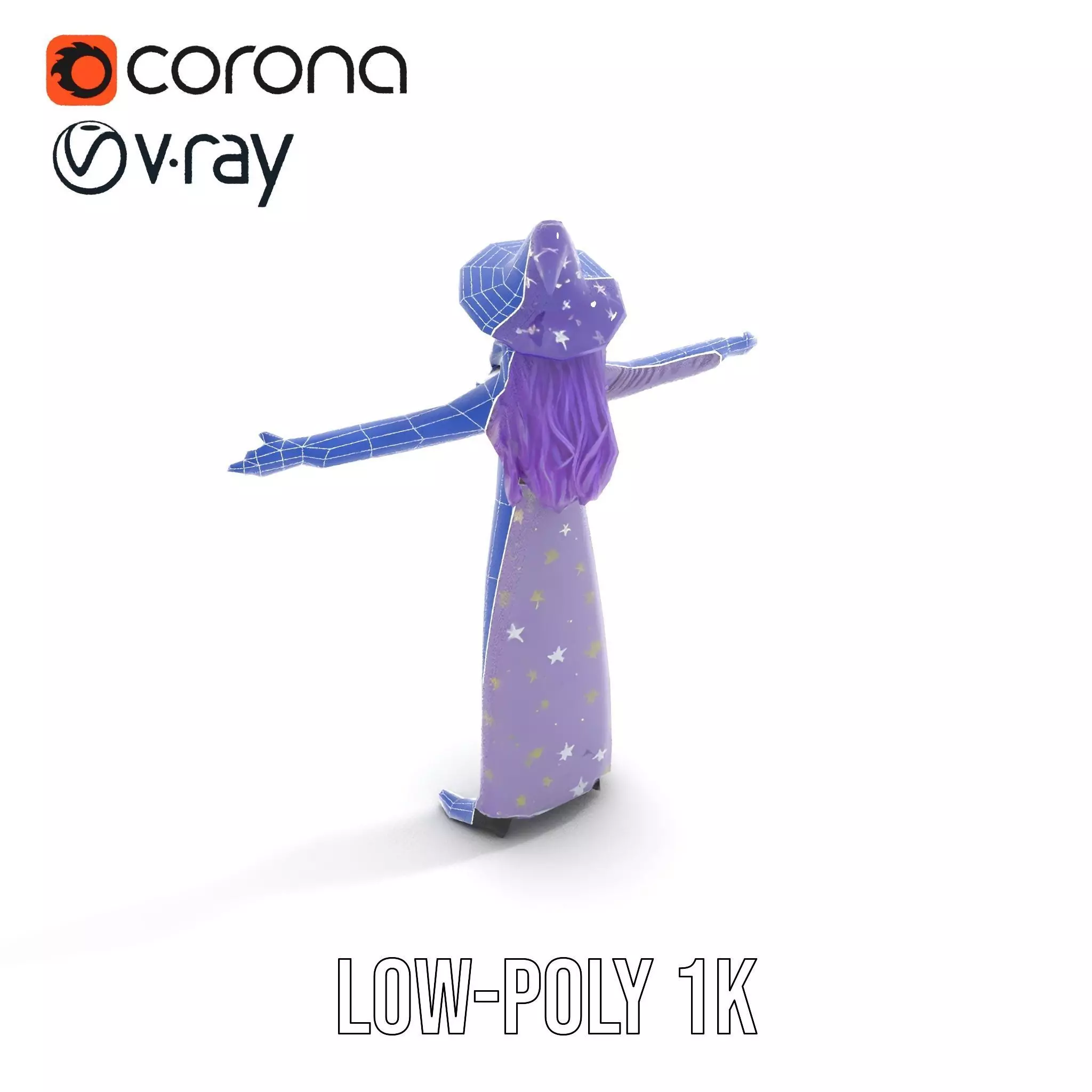 Starry Sorceress Outfit model pack Low-poly 3D model_14