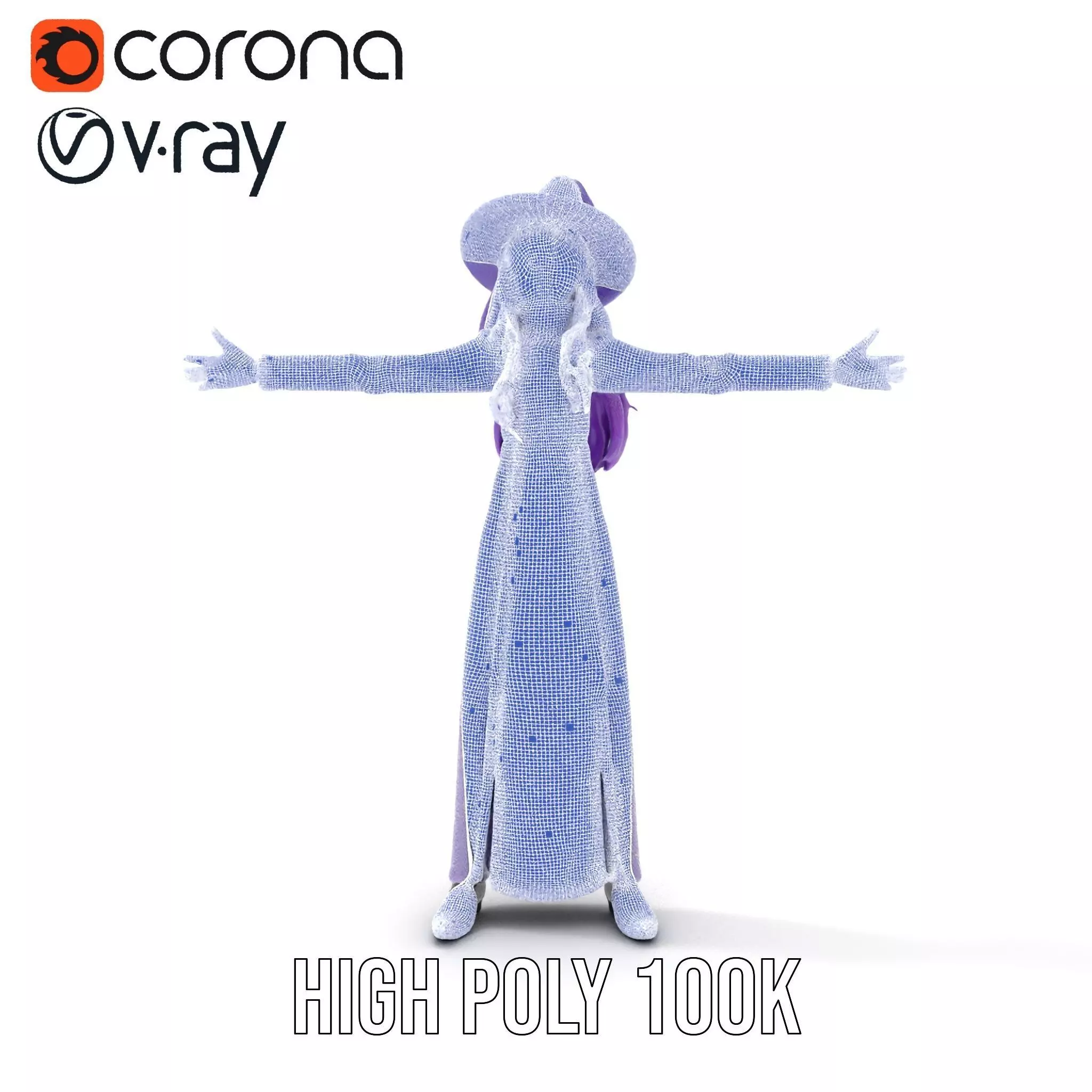 Starry Sorceress Outfit model pack Low-poly 3D model_30