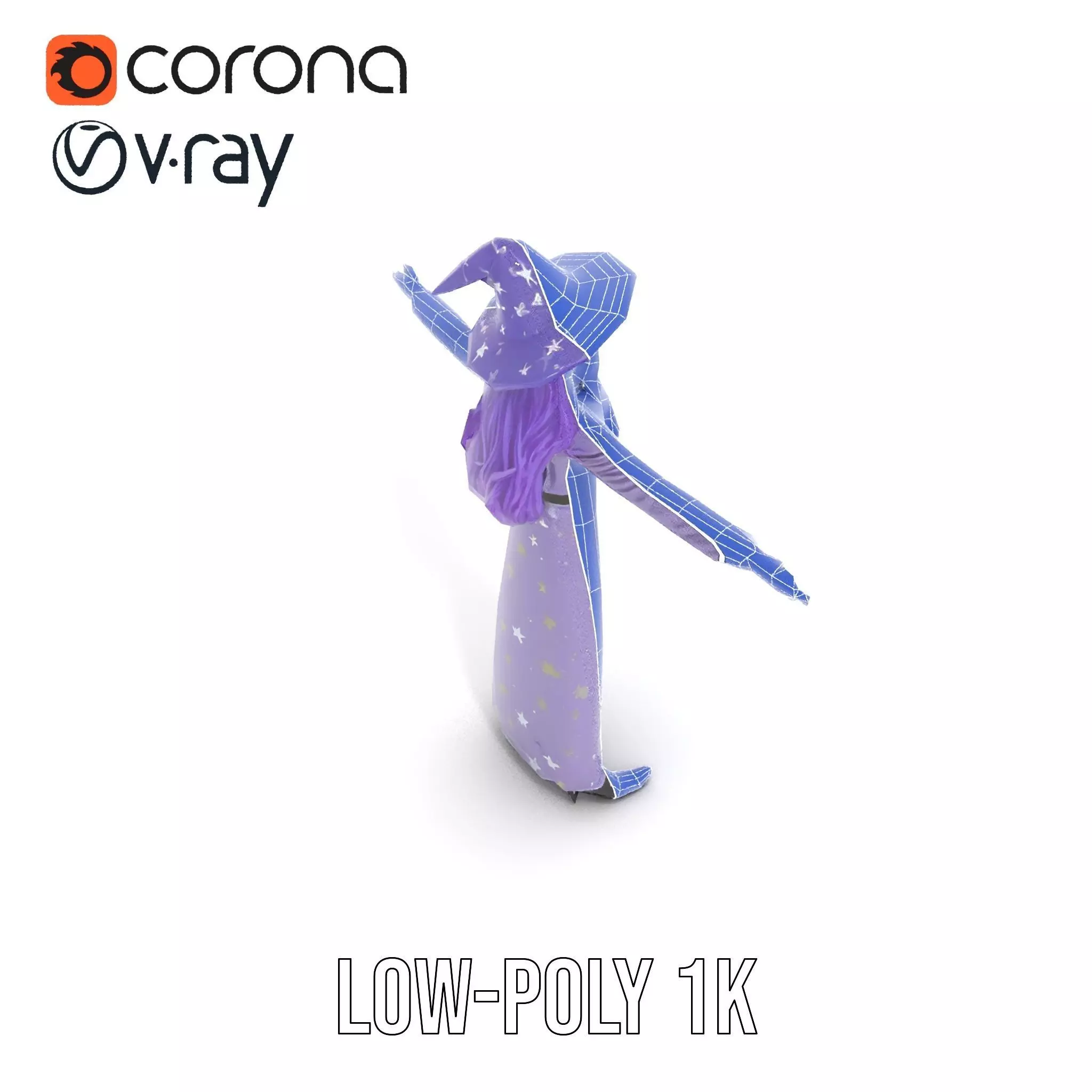 Starry Sorceress Outfit model pack Low-poly 3D model_20