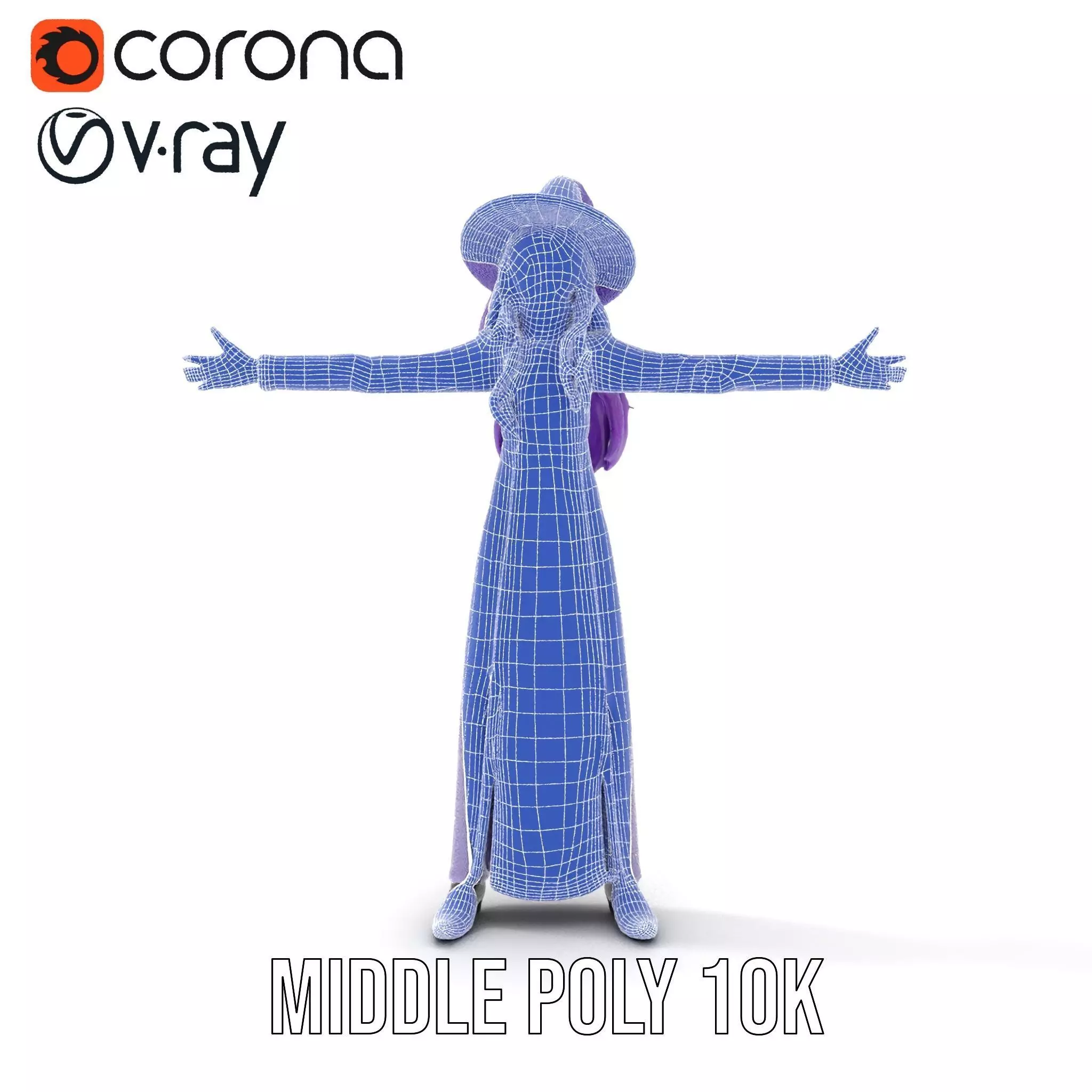Starry Sorceress Outfit model pack Low-poly 3D model_10