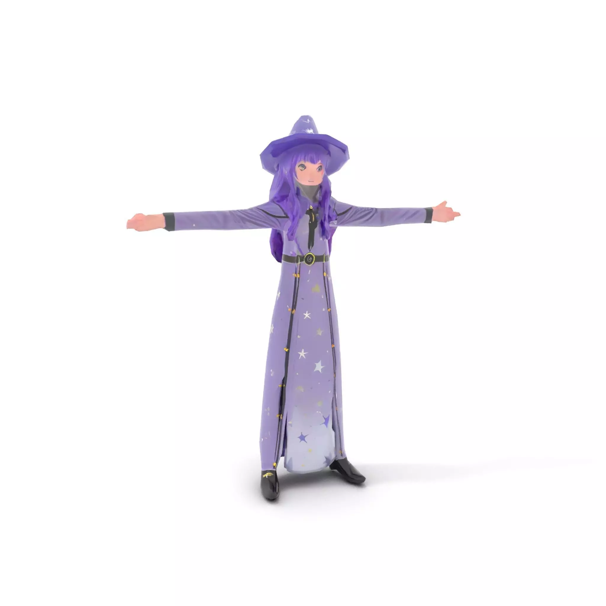 Starry Sorceress Outfit model pack Low-poly 3D model_9