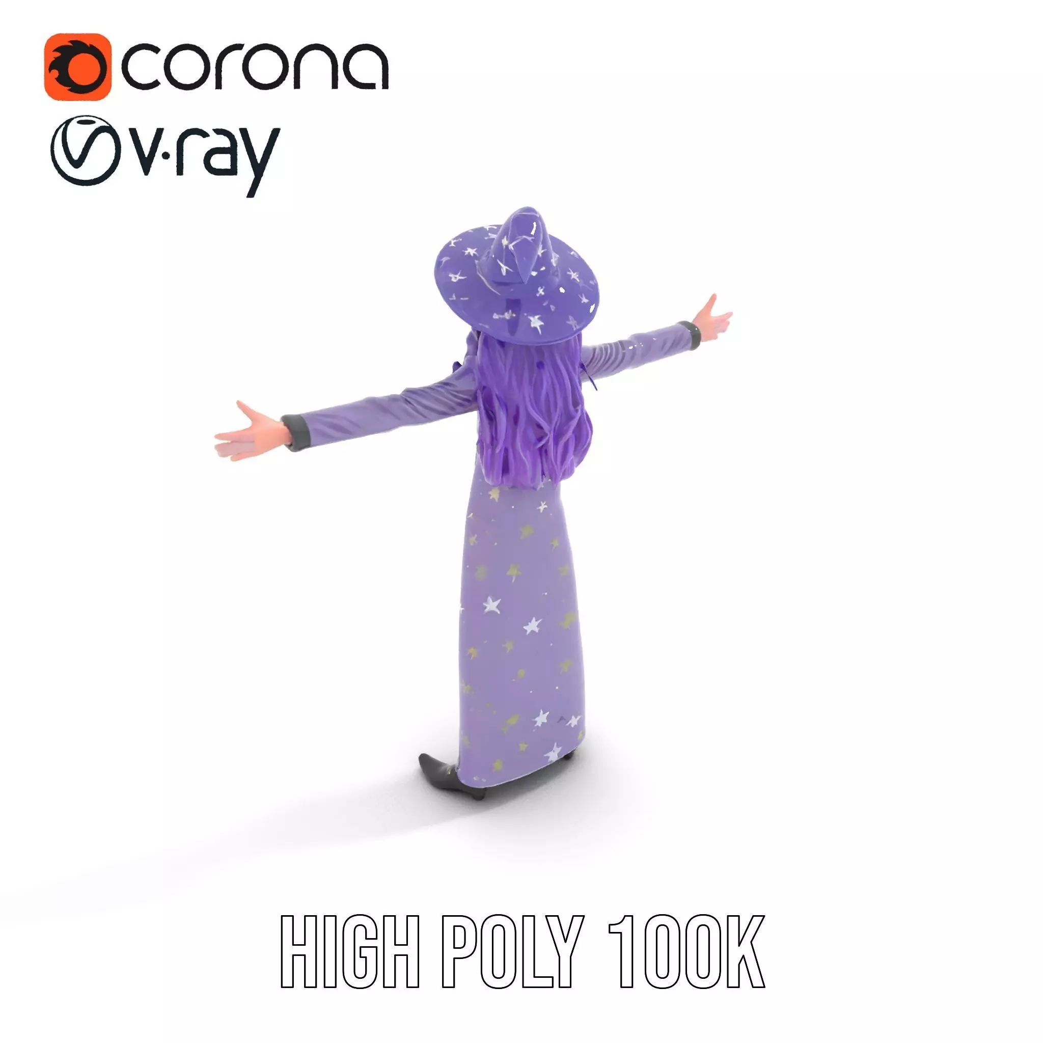 Starry Sorceress Outfit model pack Low-poly 3D model_15