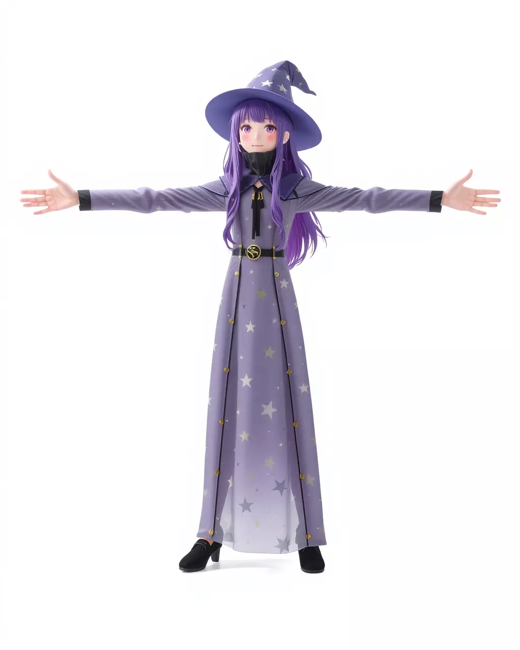 Starry Sorceress Outfit model pack Low-poly 3D model_3