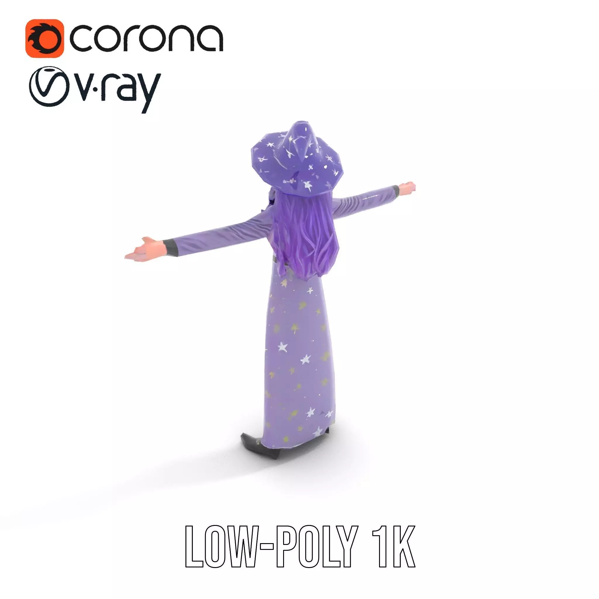 Starry Sorceress Outfit model pack Low-poly 3D model_8