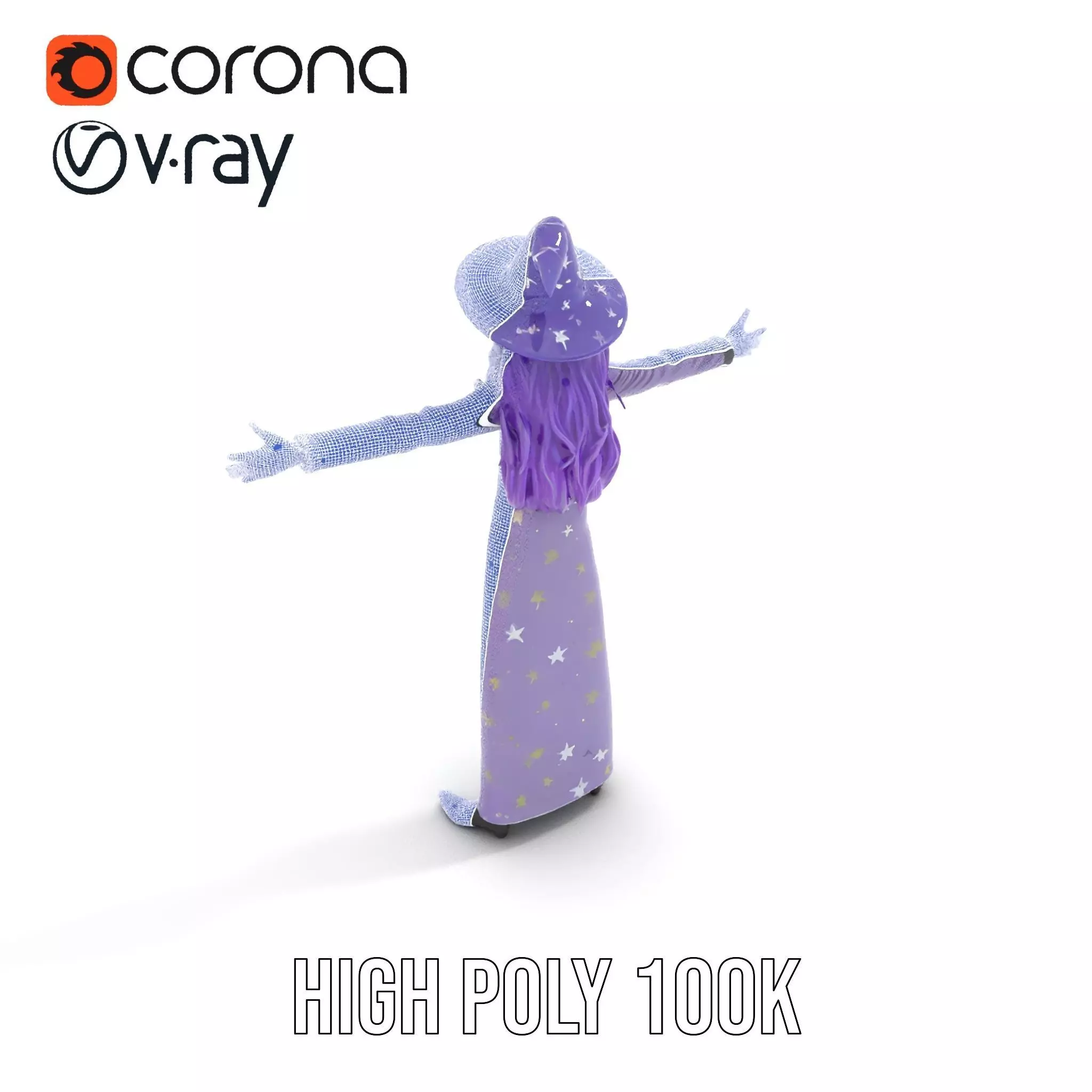 Starry Sorceress Outfit model pack Low-poly 3D model_27
