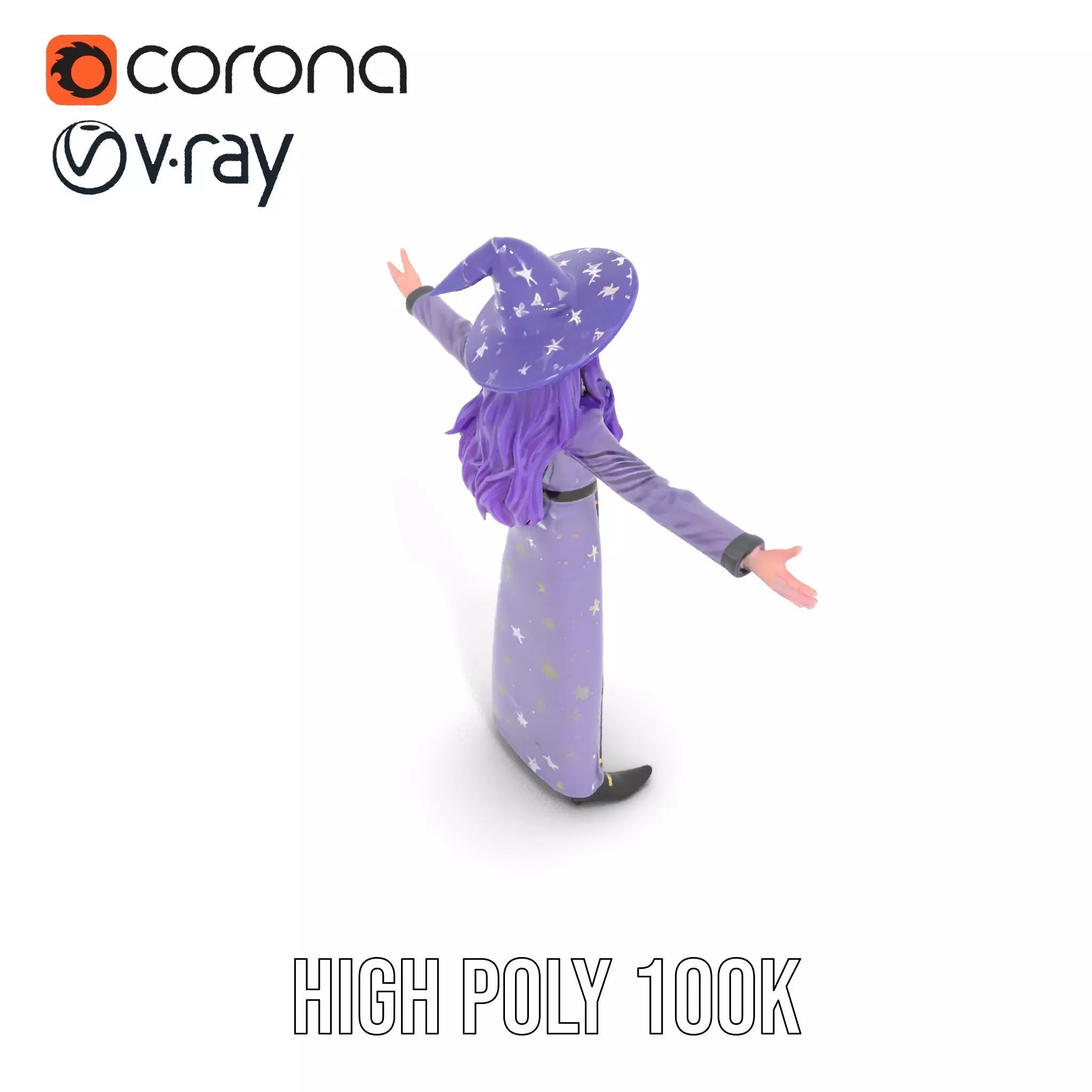 Starry Sorceress Outfit model pack Low-poly 3D model_21