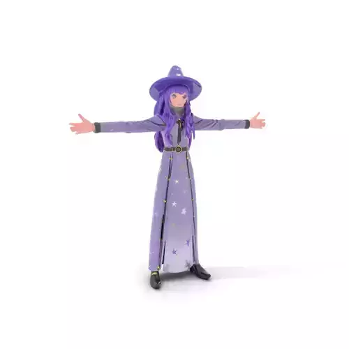 Starry Sorceress Outfit model pack Low-poly 3D model