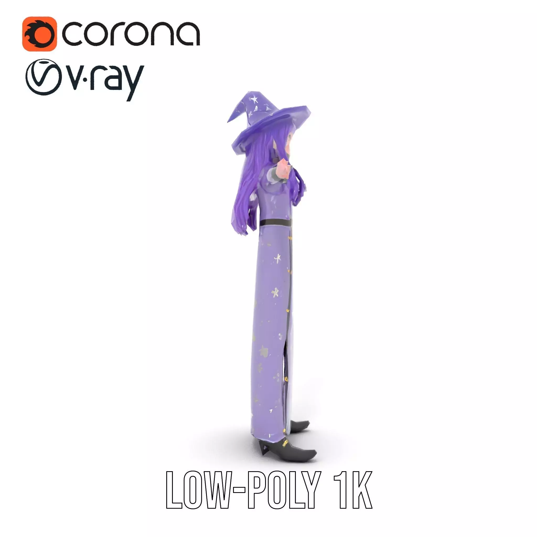 Starry Sorceress Outfit model pack Low-poly 3D model_29