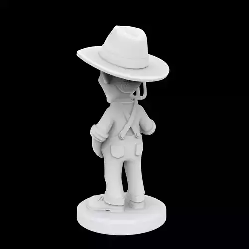 Farmer Cartoon Character 3D Print Model