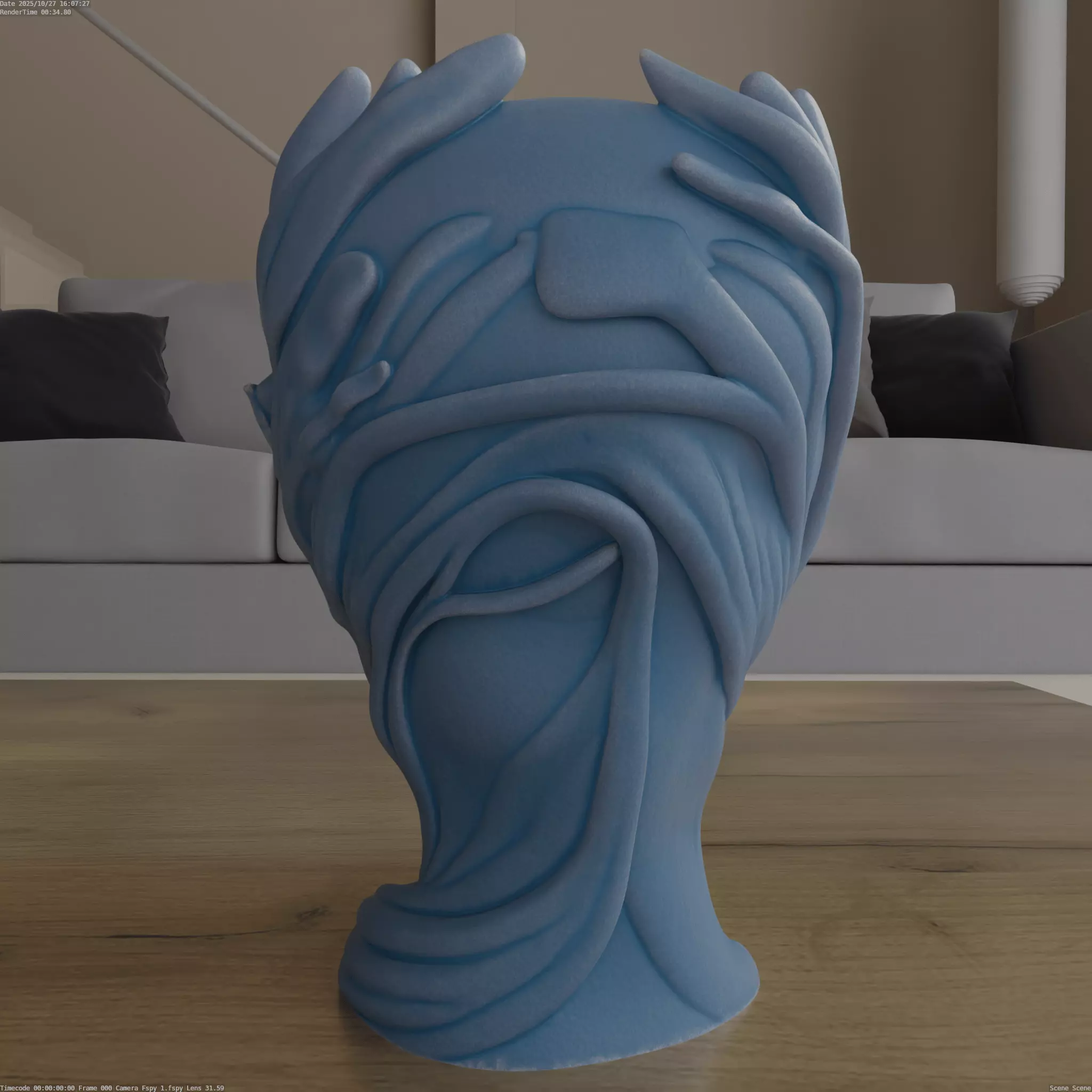 Lady of the Leaves Planter Elegant STL for 3D Printing 3D print model_2