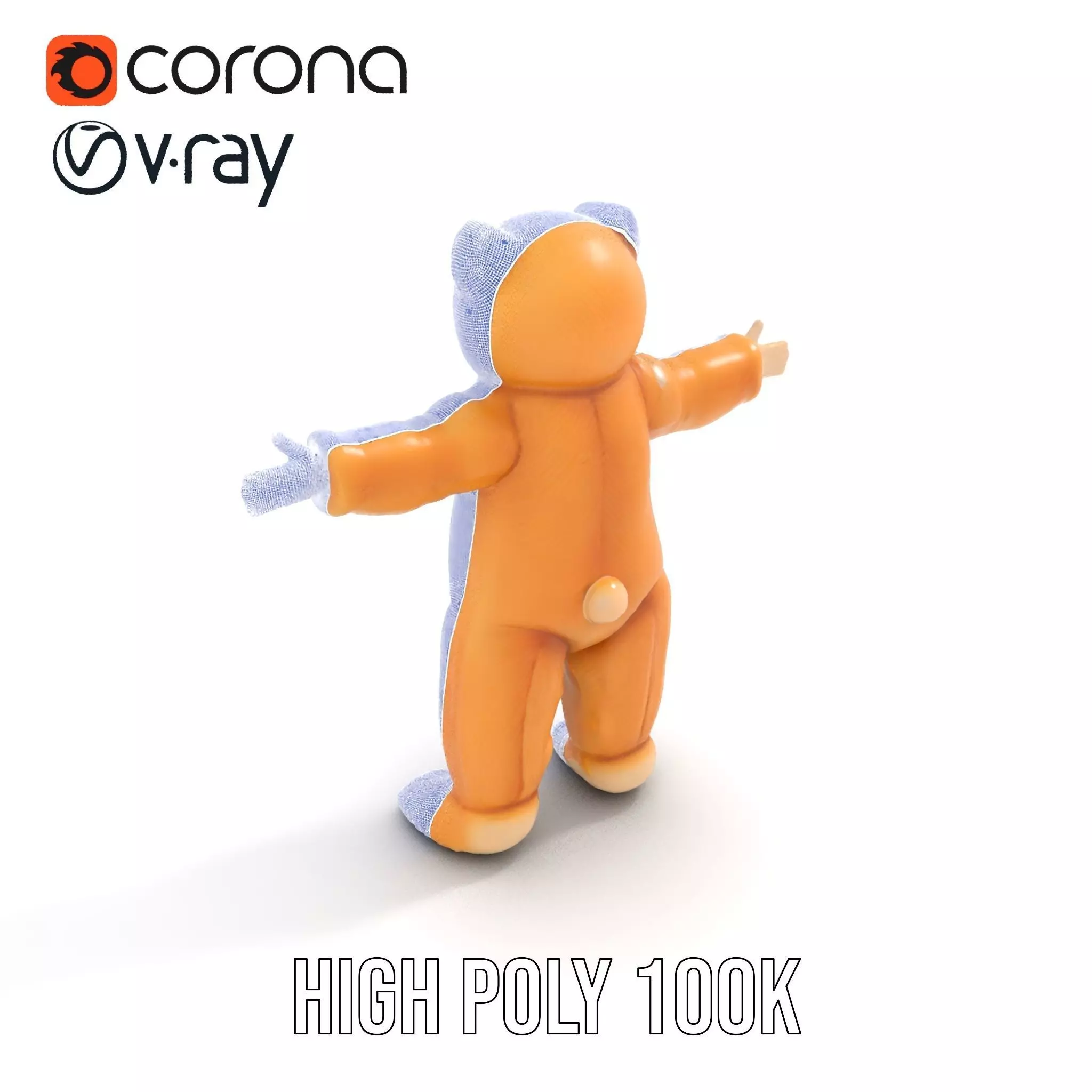 Golden Plush Teddy model pack Low-poly 3D model_24