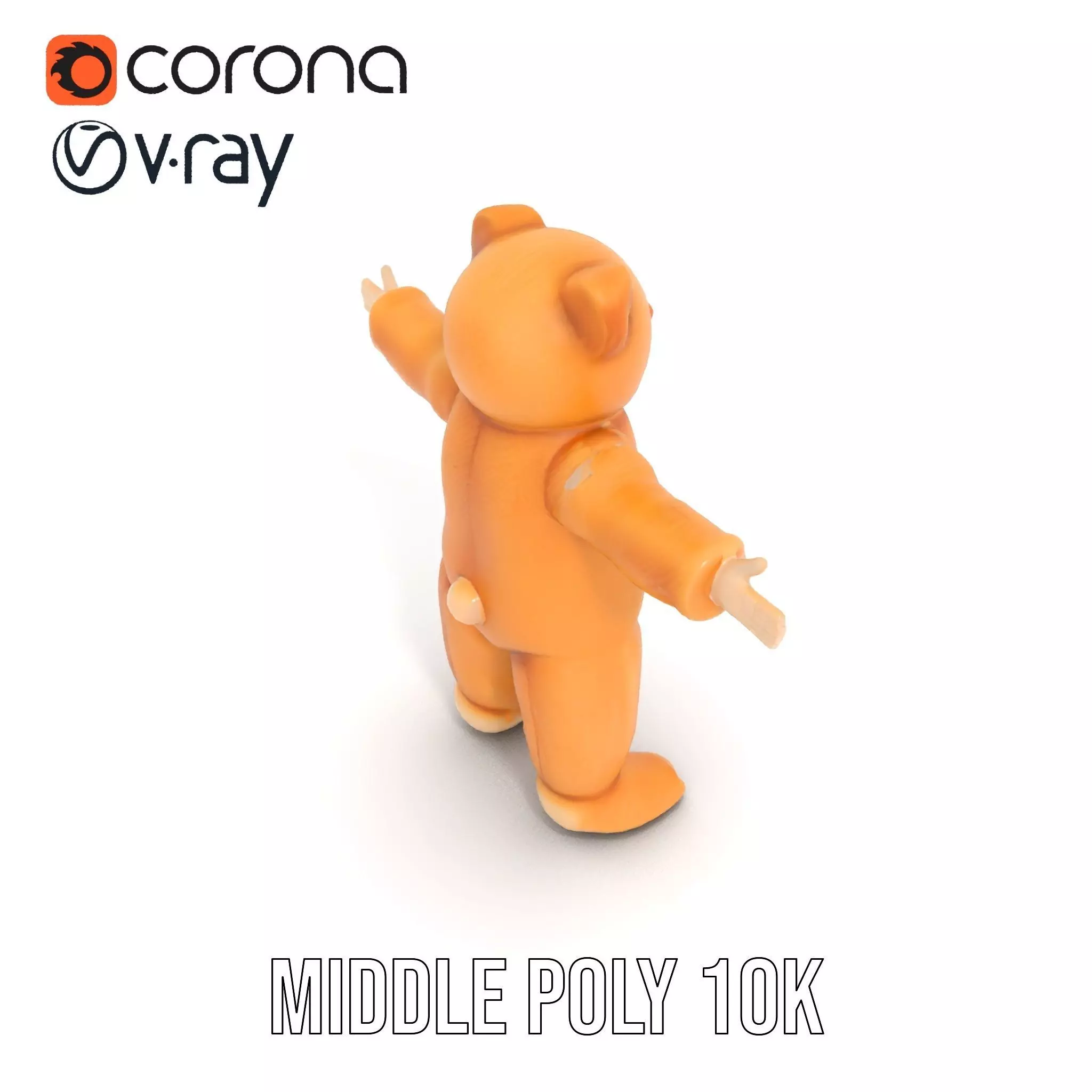 Golden Plush Teddy model pack Low-poly 3D model_7