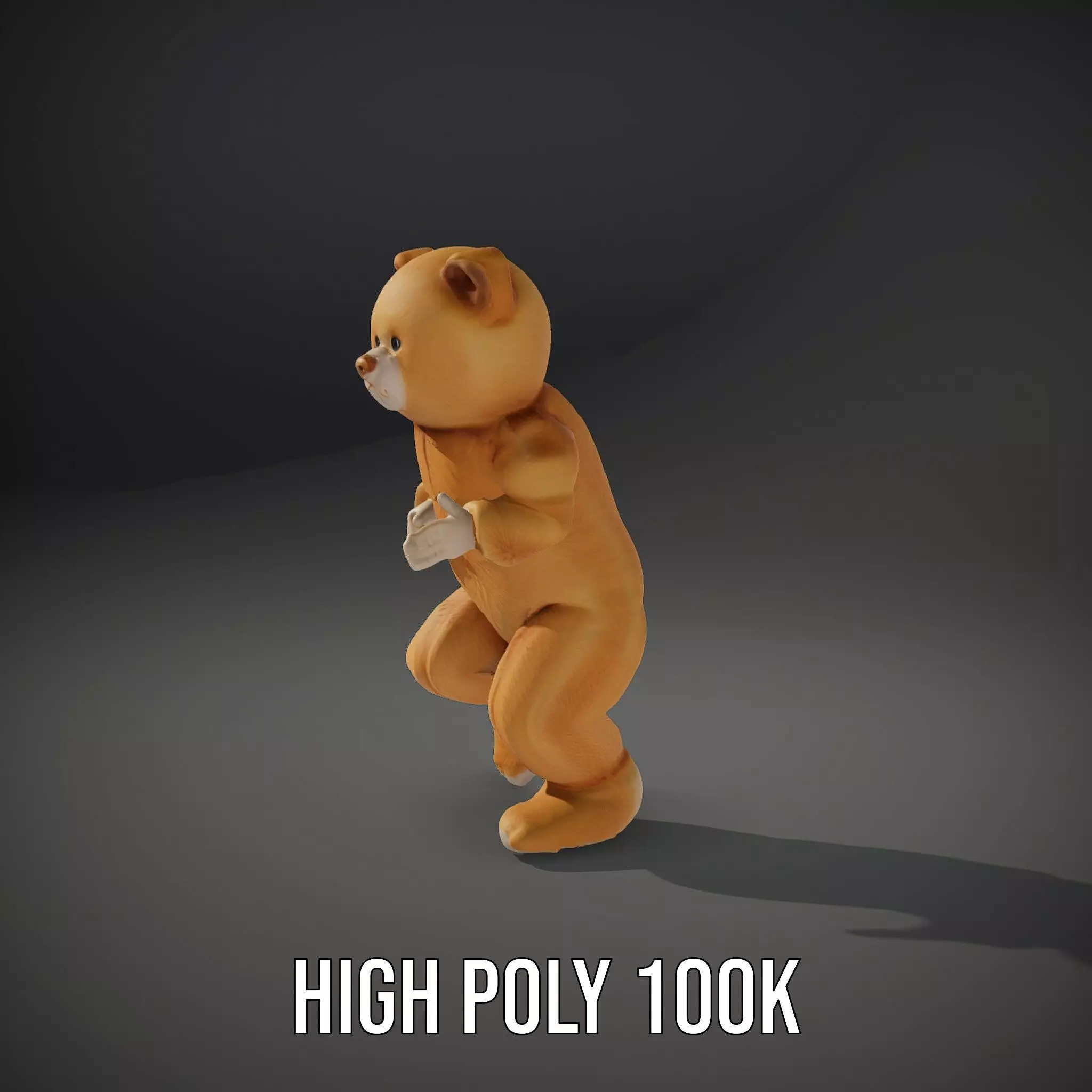 Golden Plush Teddy model pack Low-poly 3D model_11