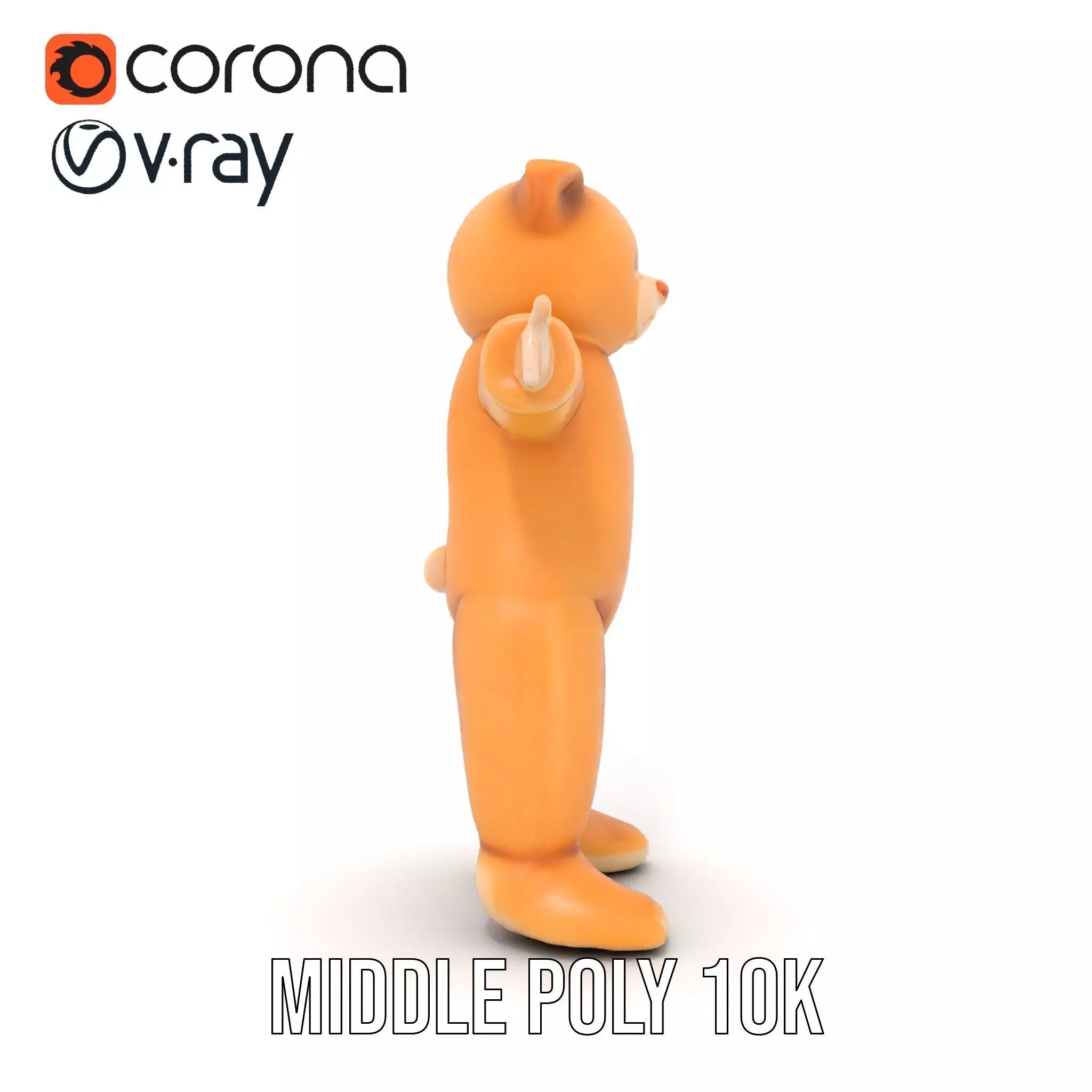 Golden Plush Teddy model pack Low-poly 3D model_16