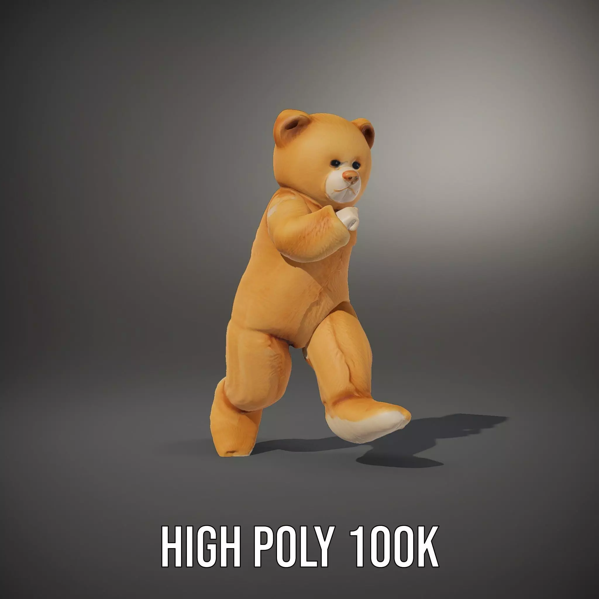 Golden Plush Teddy model pack Low-poly 3D model_9