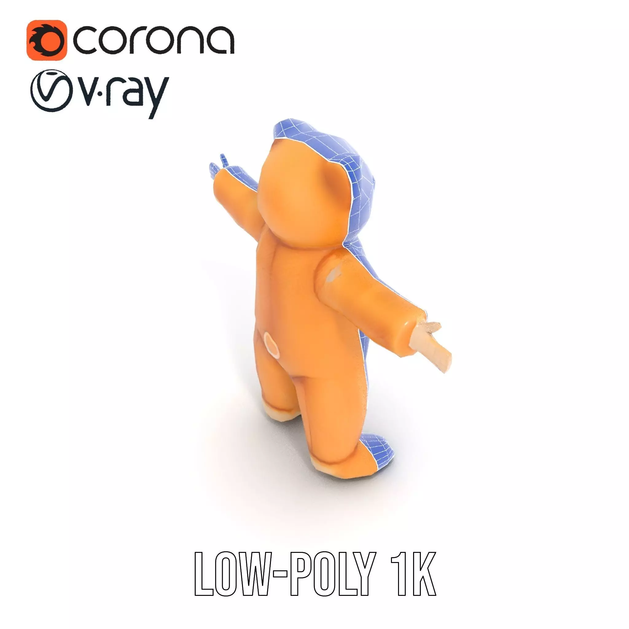 Golden Plush Teddy model pack Low-poly 3D model_26