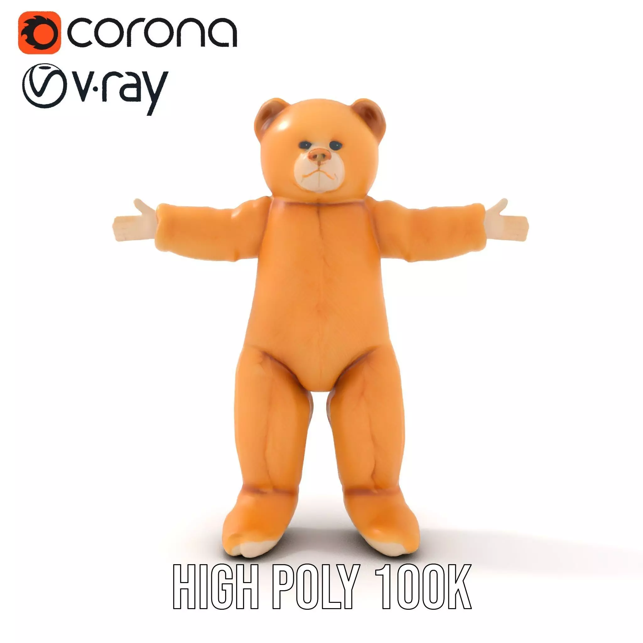 Golden Plush Teddy model pack Low-poly 3D model_33