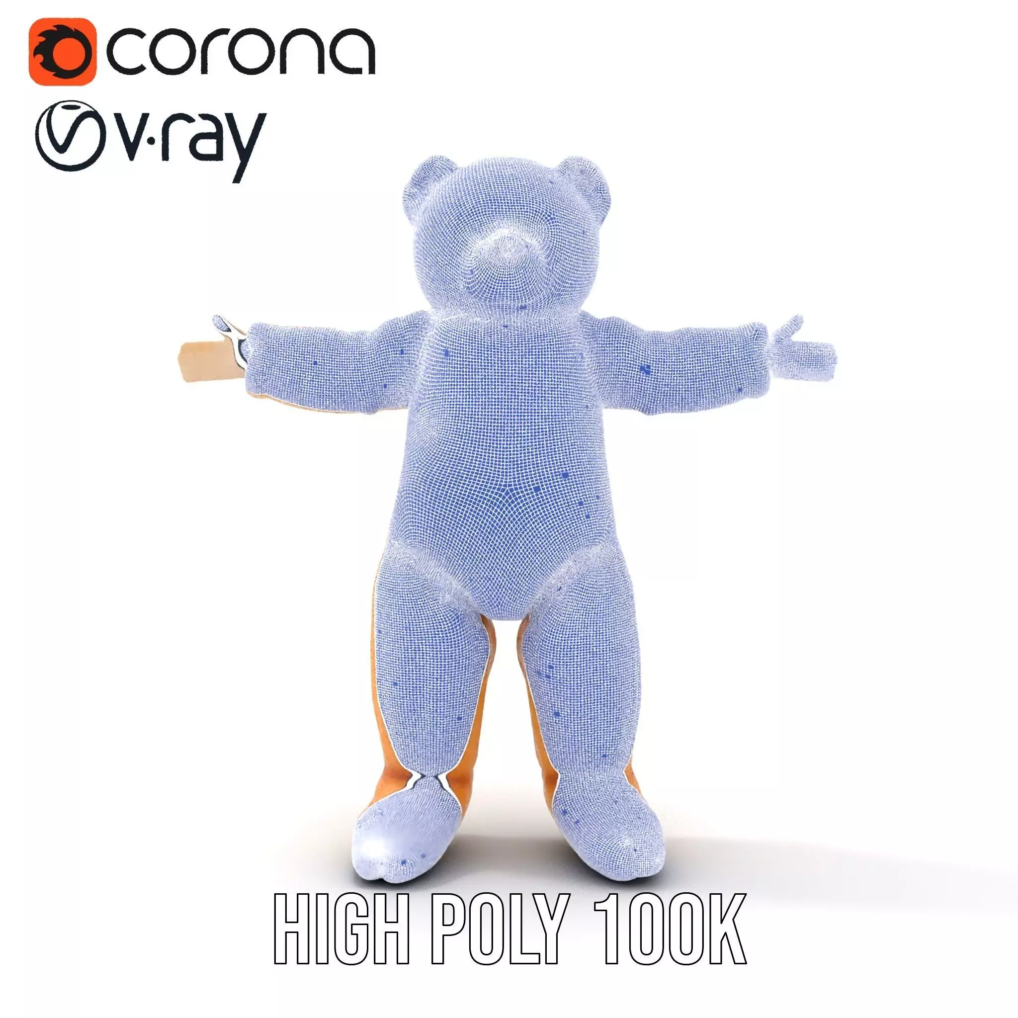 Golden Plush Teddy model pack Low-poly 3D model_29