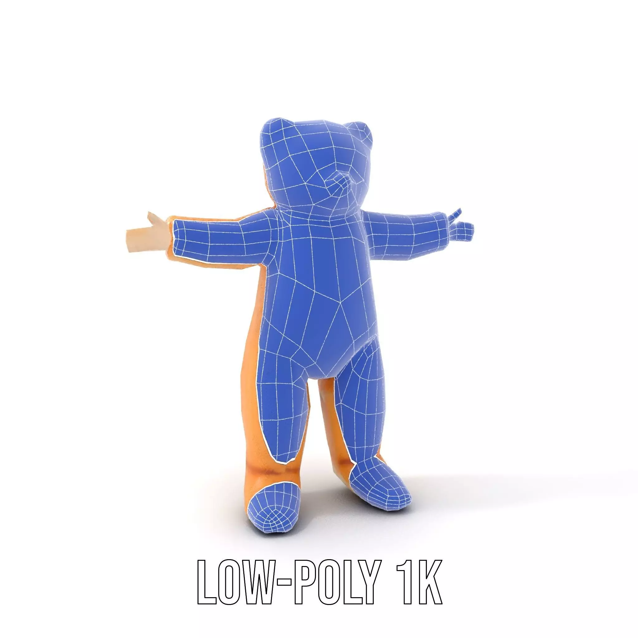 Golden Plush Teddy model pack Low-poly 3D model_17