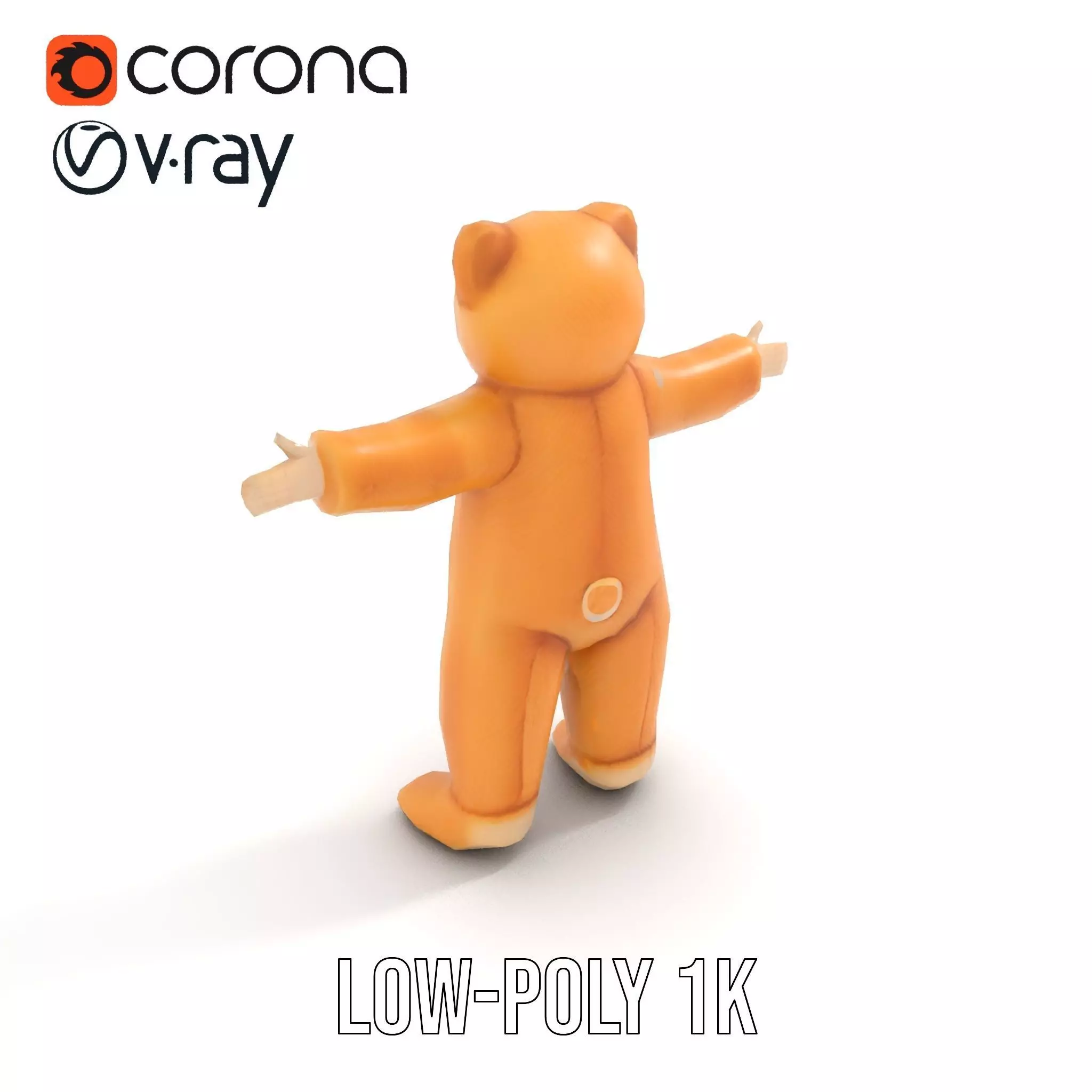 Golden Plush Teddy model pack Low-poly 3D model_13